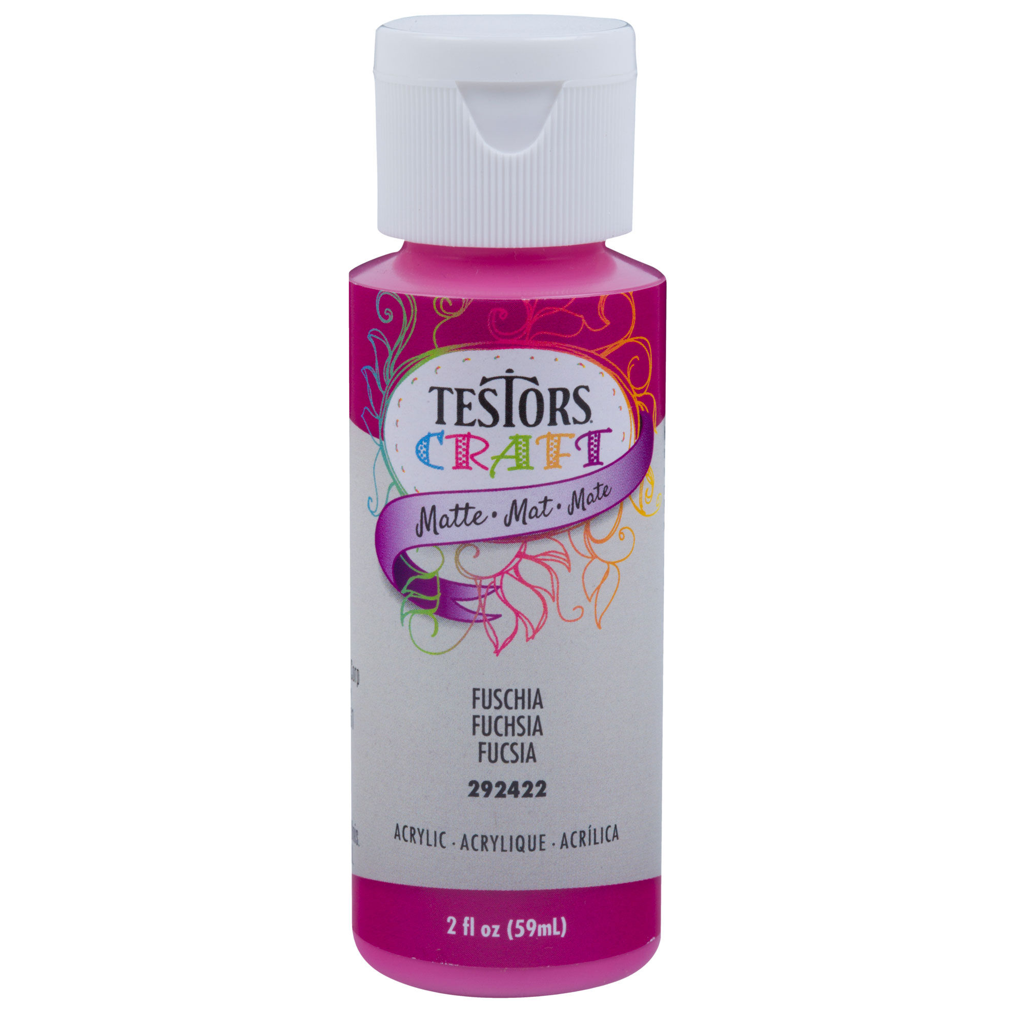 Testor Corp. Testors 2oz Acrylic Craft Paint, Satin Fuschia