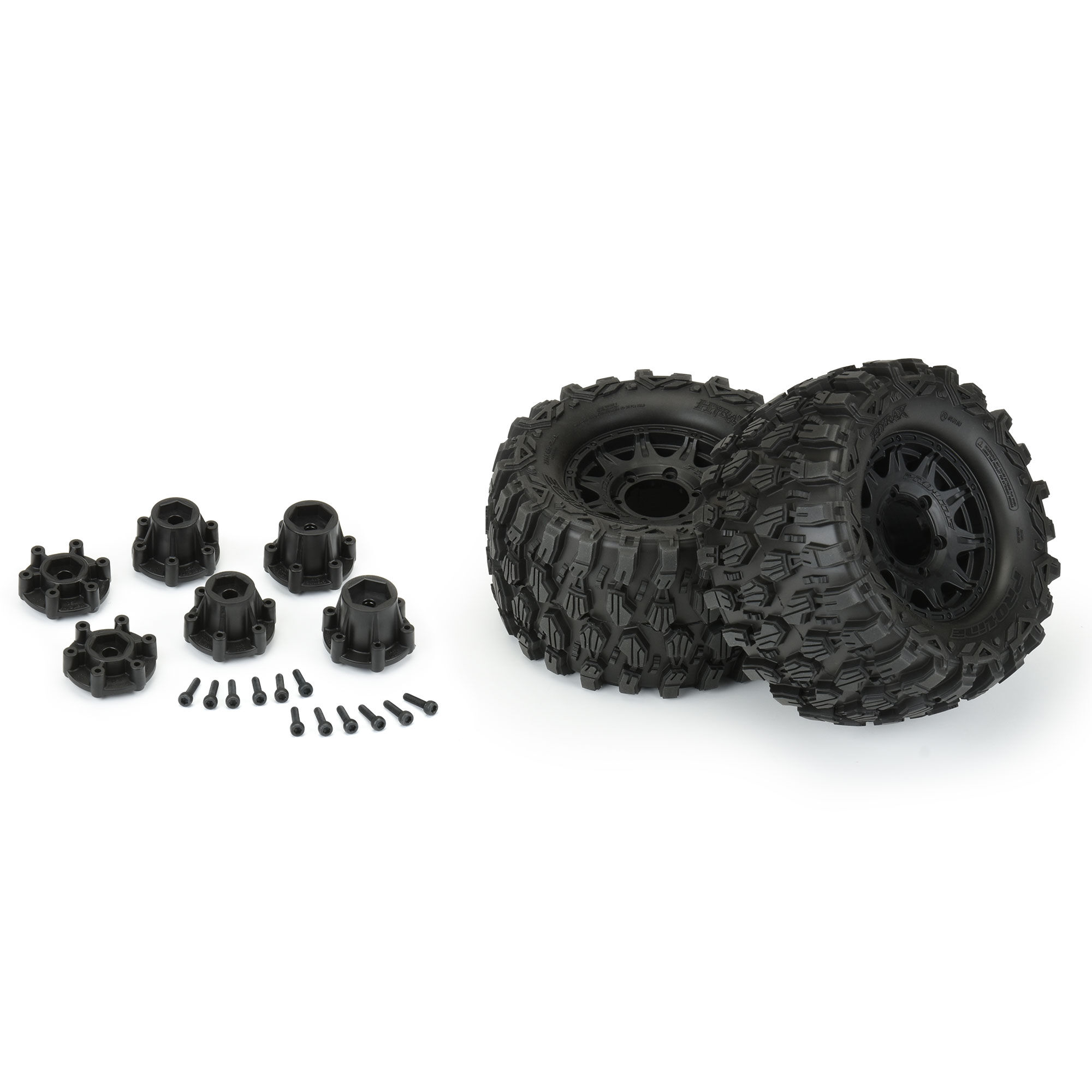 Pro-Line Racing 1/10 Hyrax F/R 2.8" MT Tires Mounted 12mm/14mm Black Raid (2)