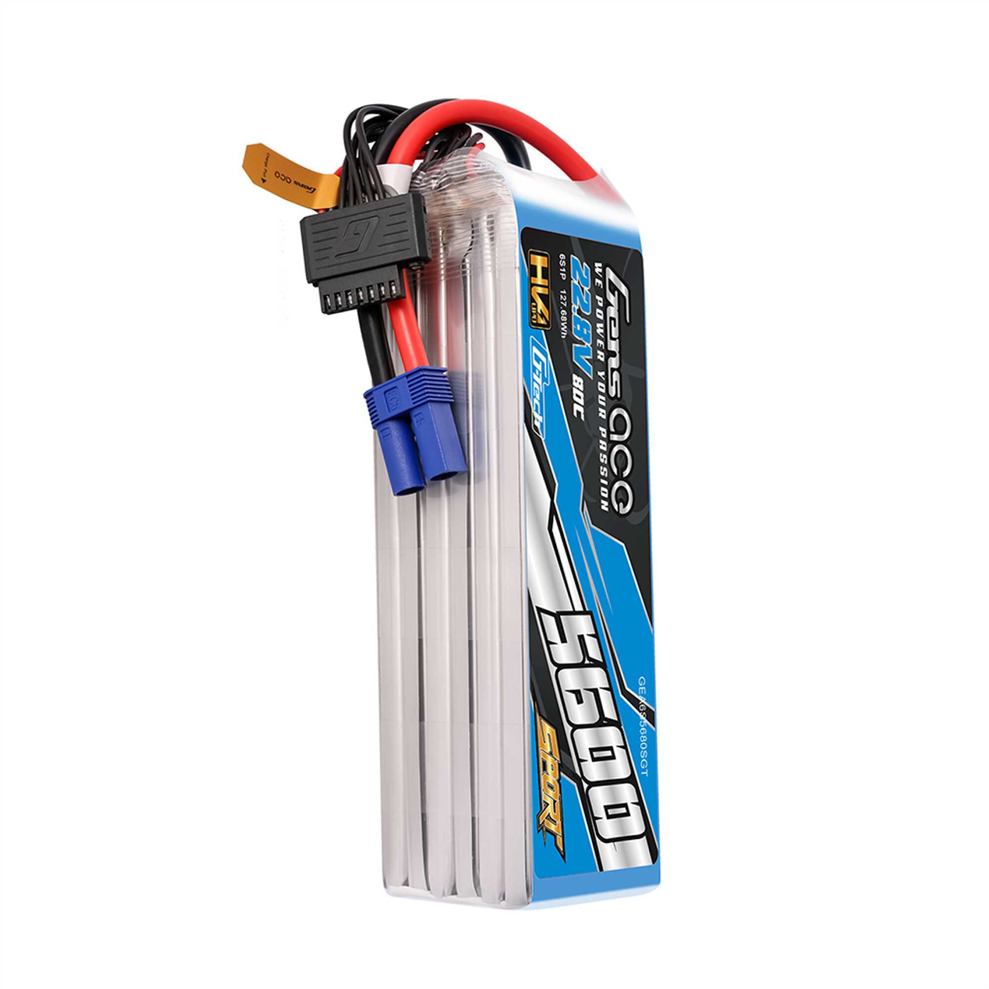 Gens ace 22.8V 5600mAh 6S 80C G-Tech LiHV Battery: EC5