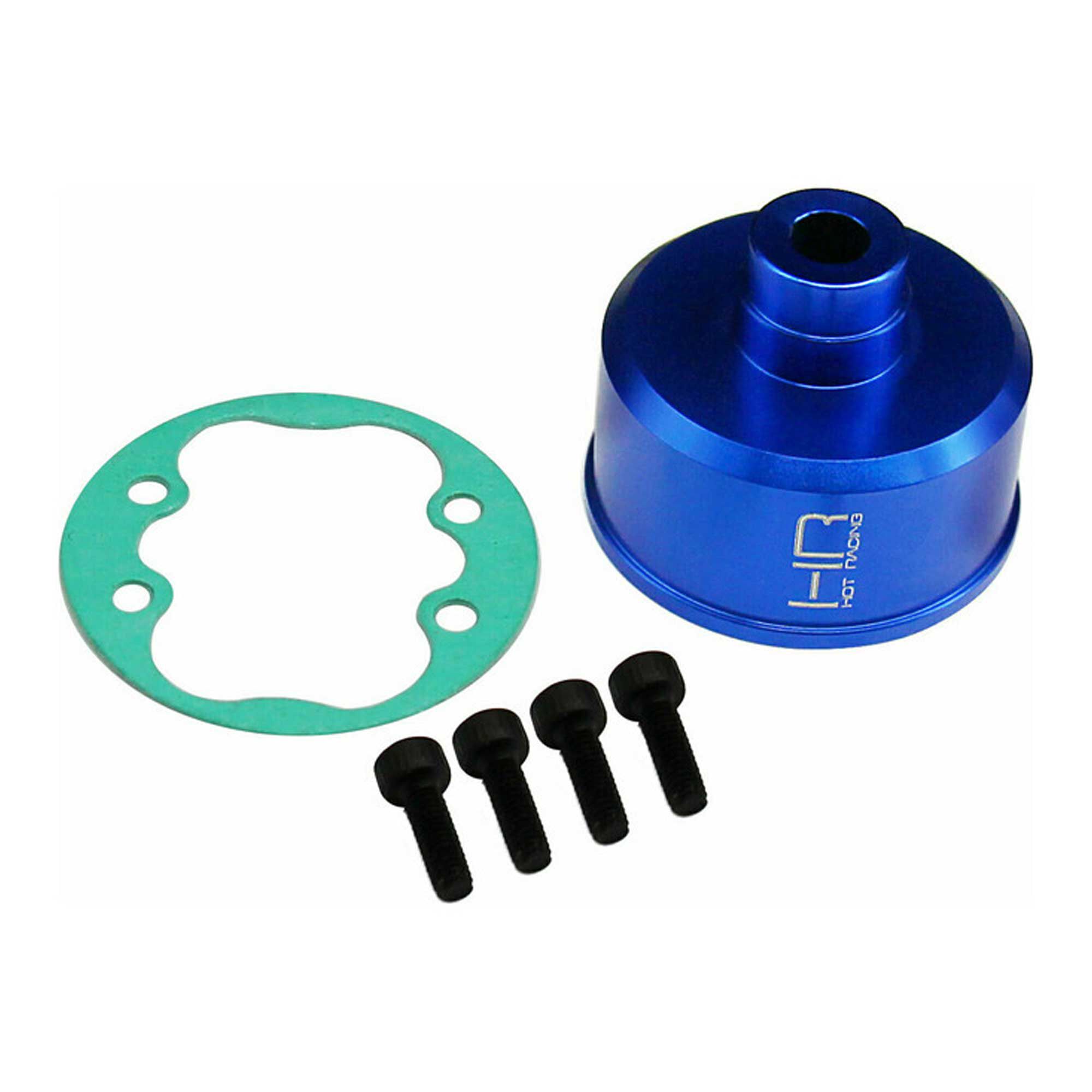 Hot Racing Aluminum Differential Carrier Case, 1/10 Traxxas Mini Maxx, Blue