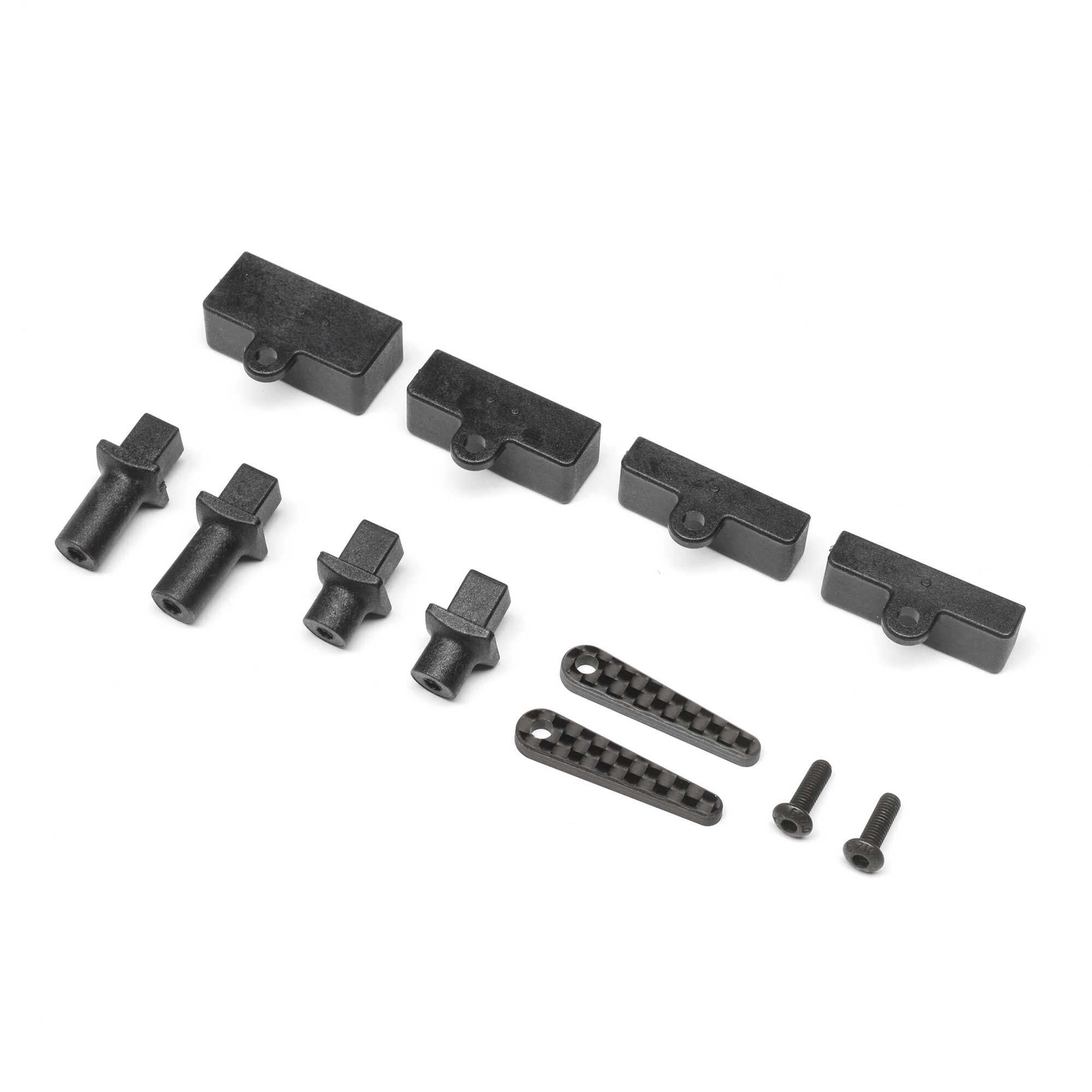 Team Losi Racing Carbon Tab Battery Mount Set: 22X-4