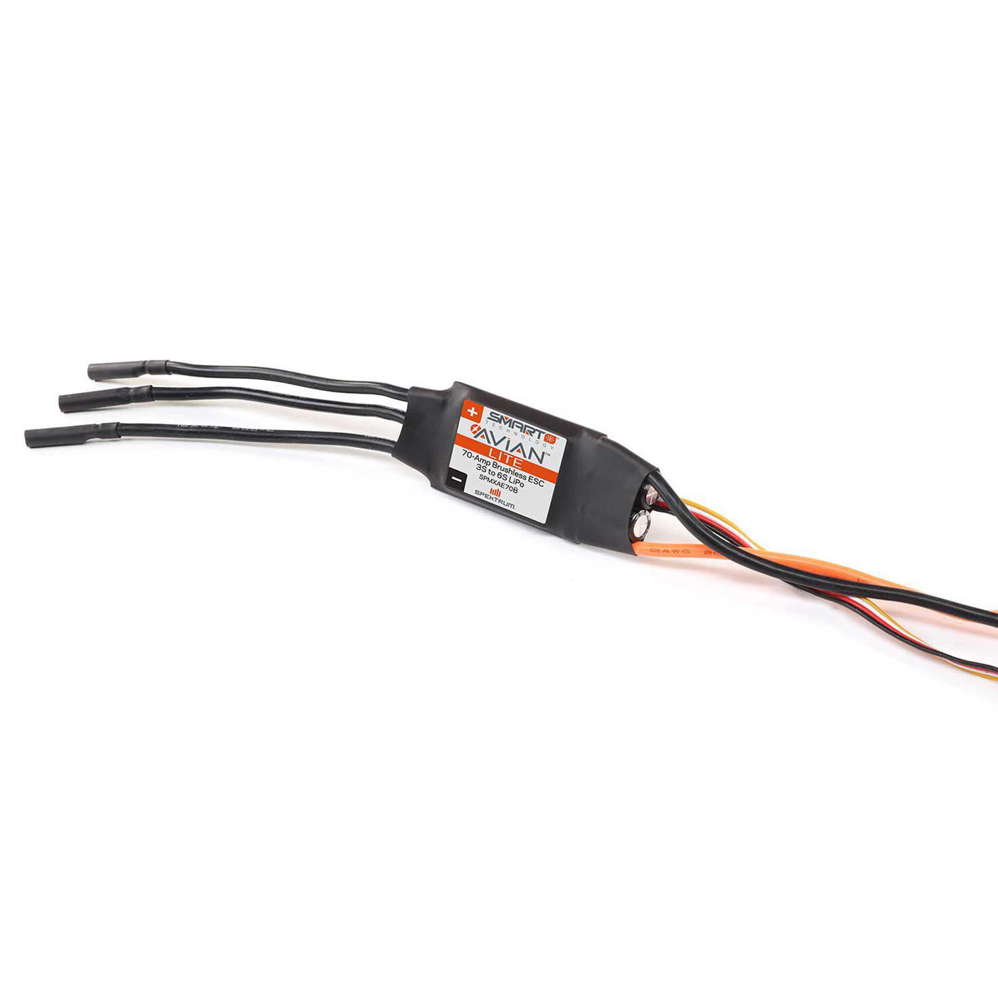 Spektrum Accessories Avian 70-Amp Smart Lite Brushless ESC, 3S-6S: IC3