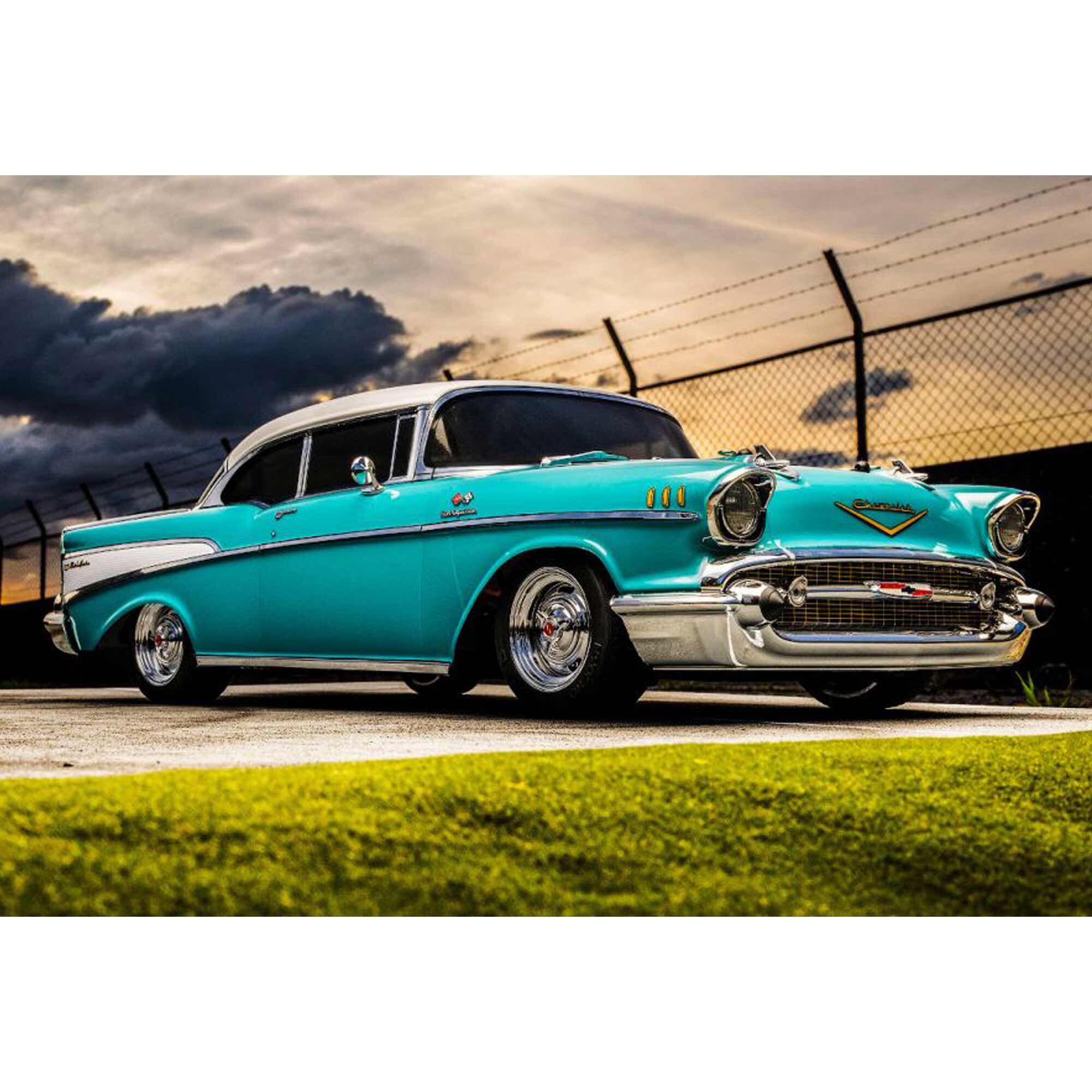 Kyosho 1/10 1957 Chevy Bel Air Coupe Fazer Mk2 FZ02L Brushed 4x4 On-Road Touring RTR, Tropical Turquoise