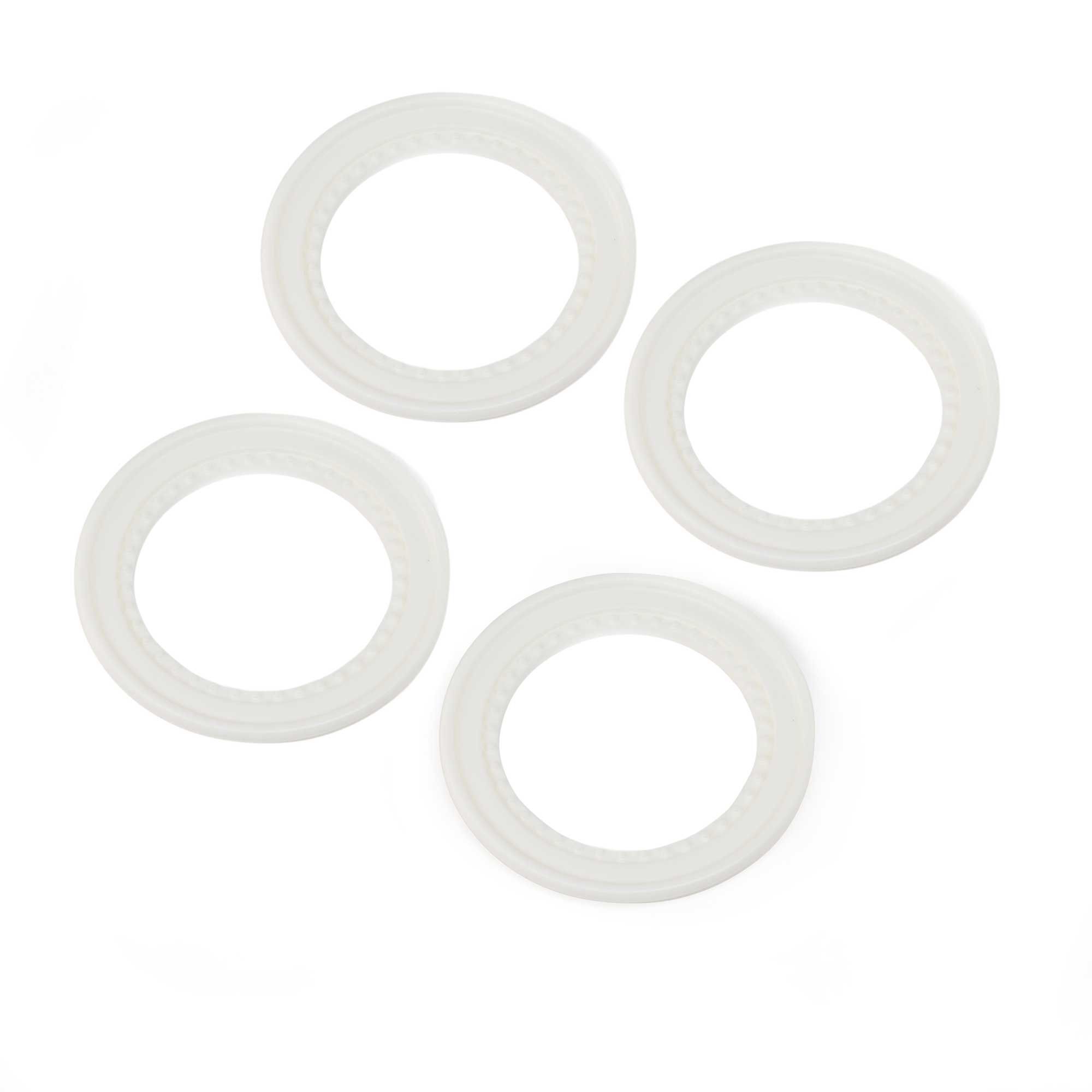 Losi Snap-in Beadlock Rings, White (4): LMT 2.0