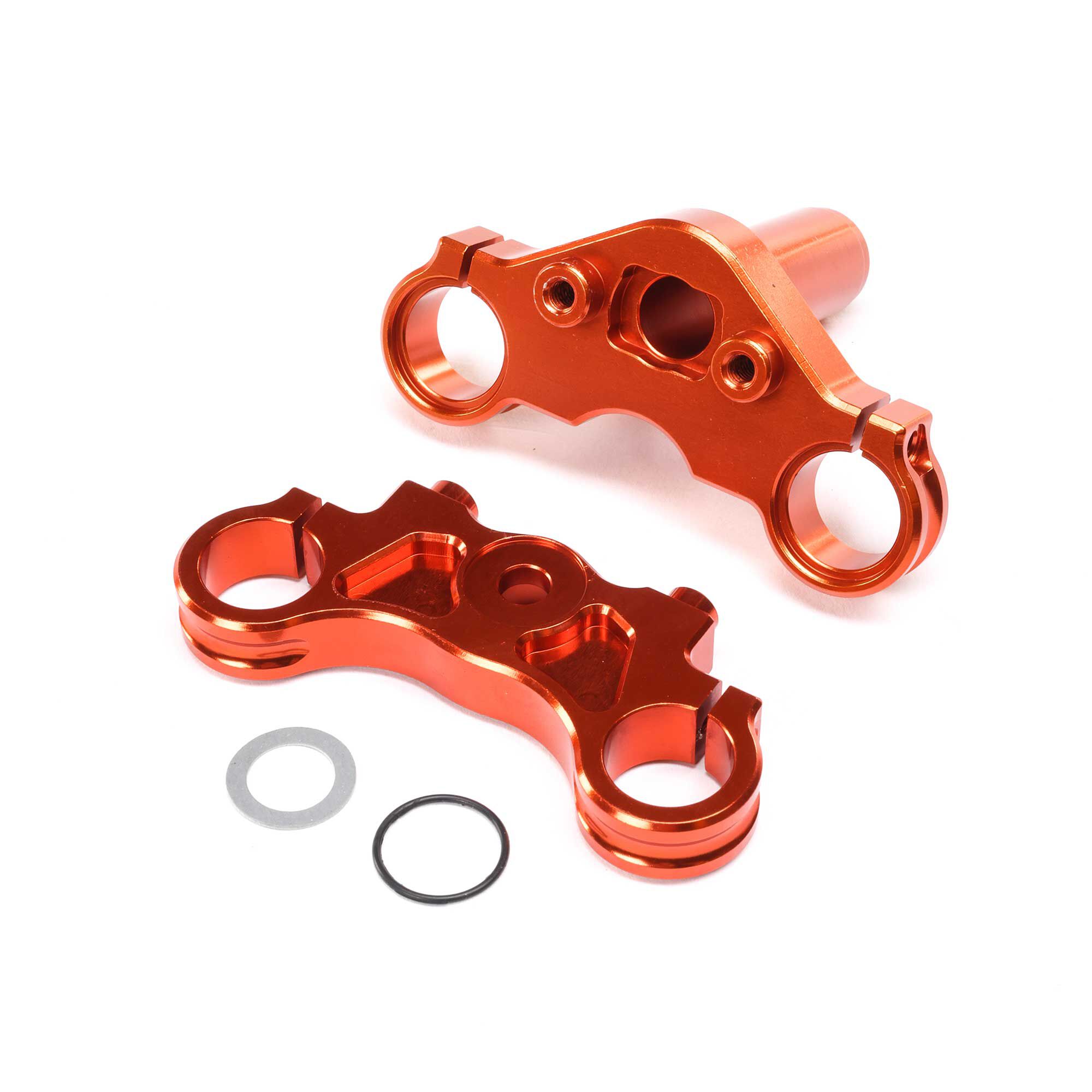 Losi Aluminum Triple Clamp Set, Orange: Promoto-MX