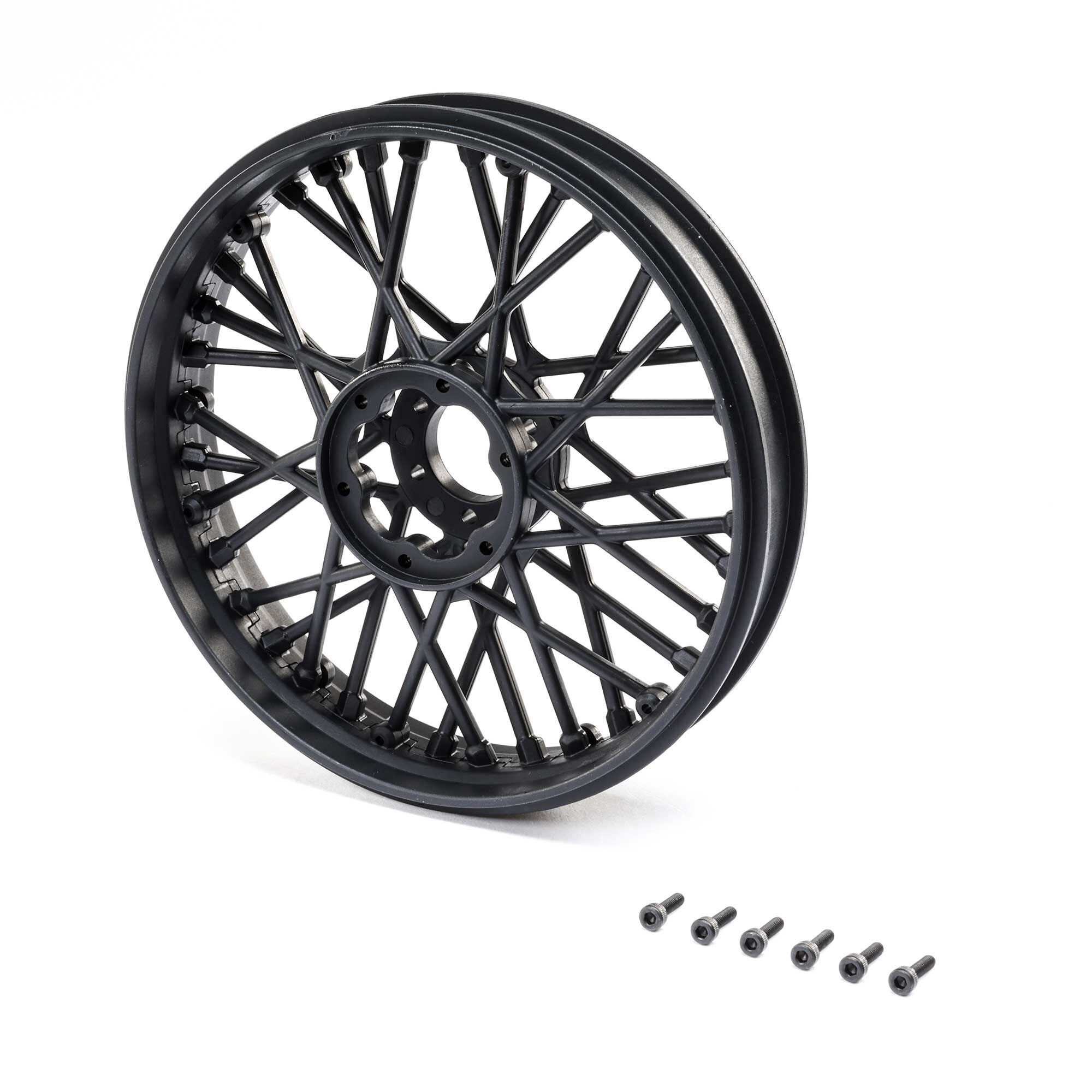 Losi Front Wheel Set, Black: Promoto-MX