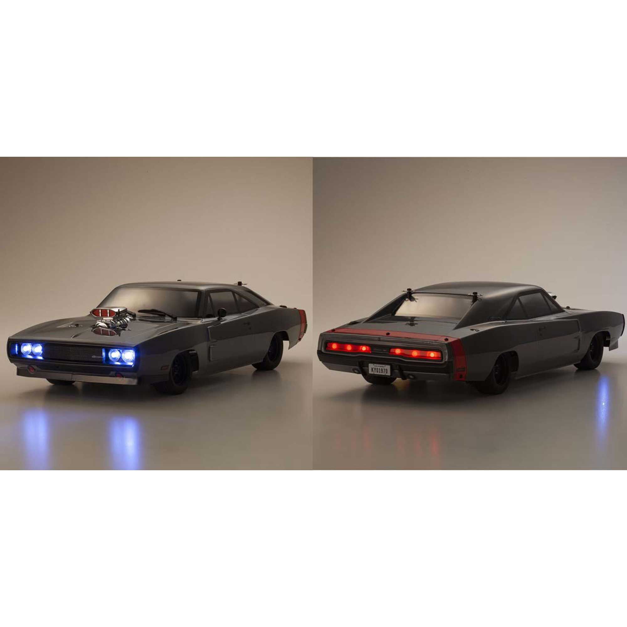 Kyosho 1/10 Fazer MK2 1970 Dodge Charger Supercharged 4x4 Brushless Electric Touring RTR, Gray