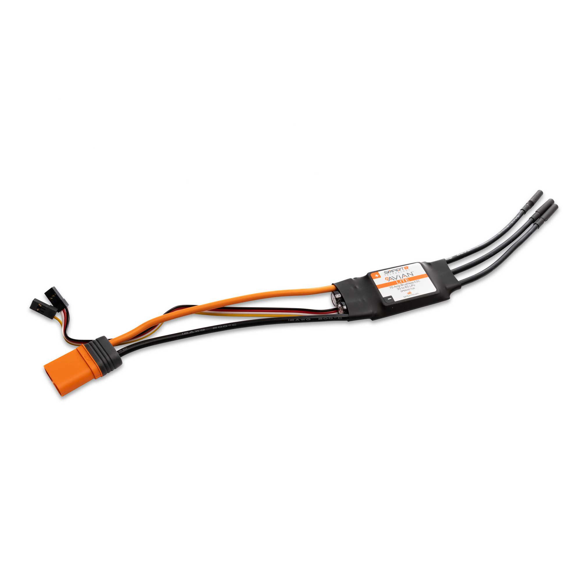 Spektrum Accessories Avian 70-Amp Smart Lite Brushless ESC, 3S-6S: IC5