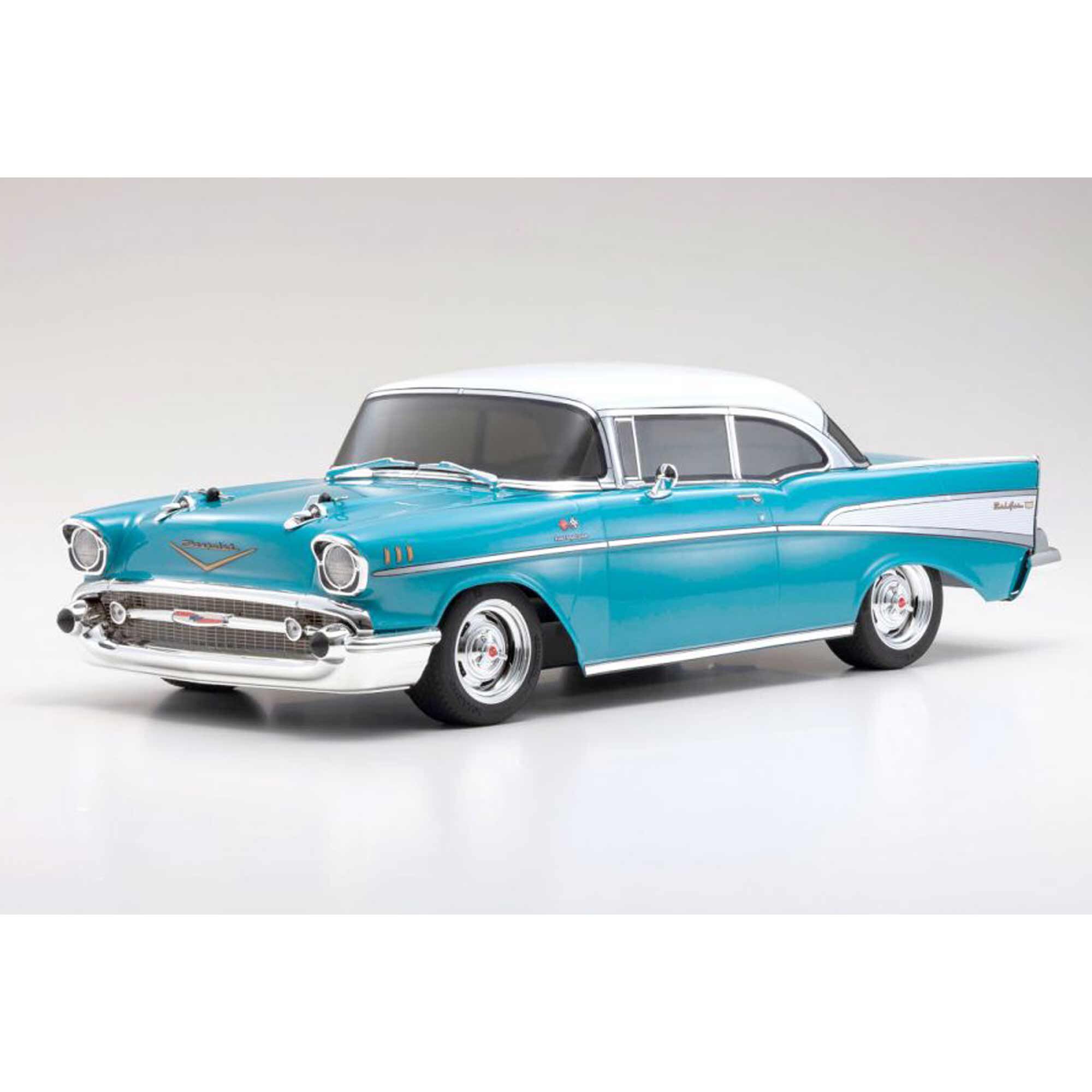 Kyosho 1/10 1957 Chevy Bel Air Coupe Fazer Mk2 FZ02L Brushed 4x4 On-Road Touring RTR, Tropical Turquoise