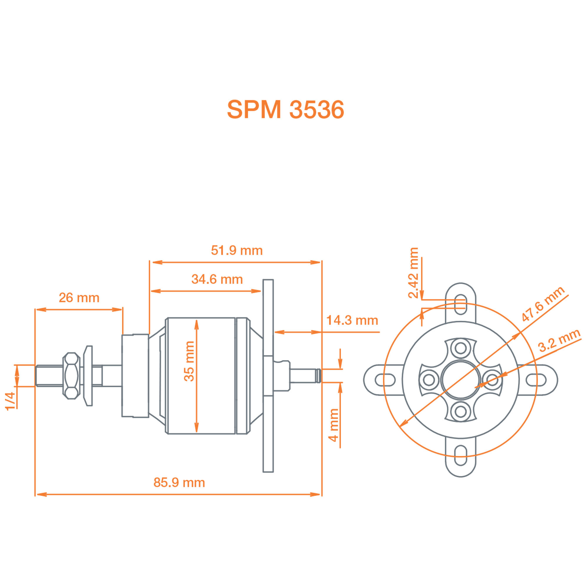 Spektrum Accessories Avian 3536-1200Kv Outrunner Brushless Motor