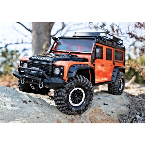 Traxxas TRX-4 Land Rover Defender Adventure Orange Body w/ExoCage, Inner Fenders, Fuel Canisters & Jack