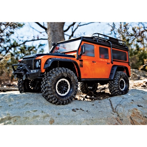 Traxxas TRX-4 Land Rover Defender Adventure Orange Body w/ExoCage, Inner Fenders, Fuel Canisters & Jack