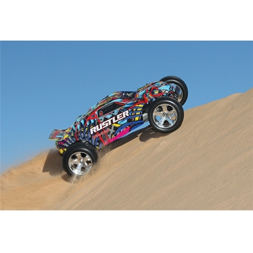Traxxas Rustler XL-5 RTR RC Truck w/ID Battery & Quick Charger