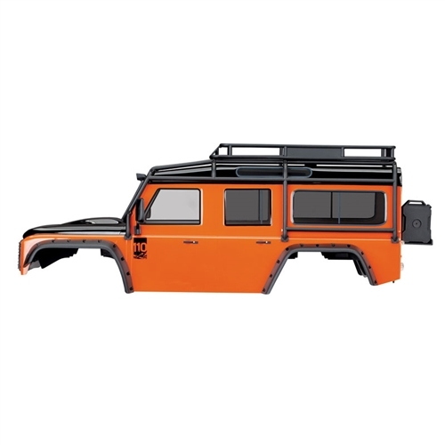 Traxxas TRX-4 Land Rover Defender Adventure Orange Body w/ExoCage, Inner Fenders, Fuel Canisters & Jack