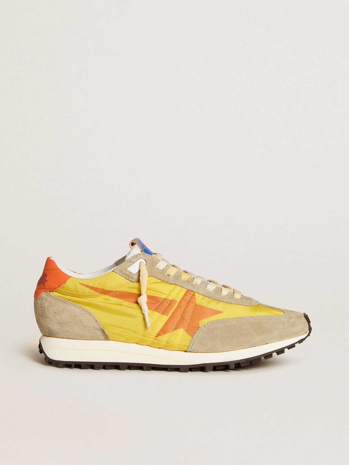 Men's Marathon with yellow nylon upper and orange star