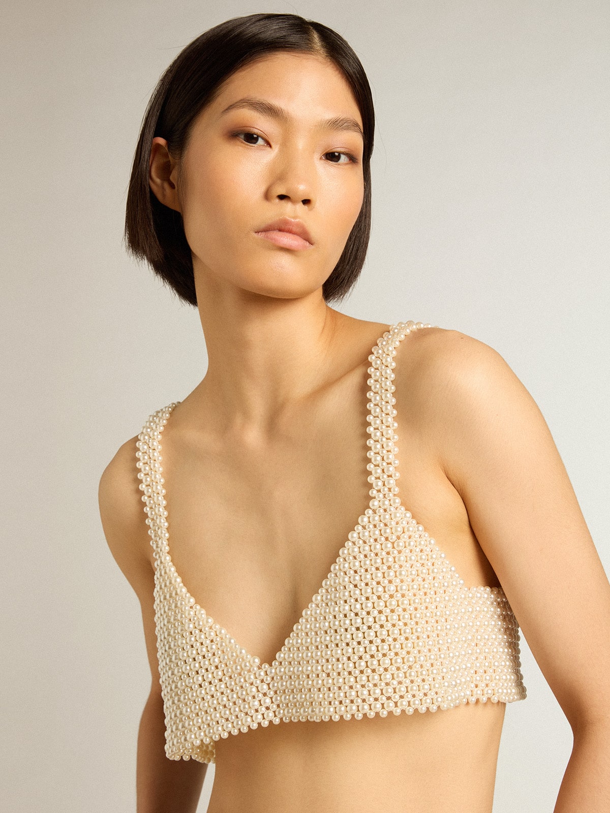 Women's string of pearls top