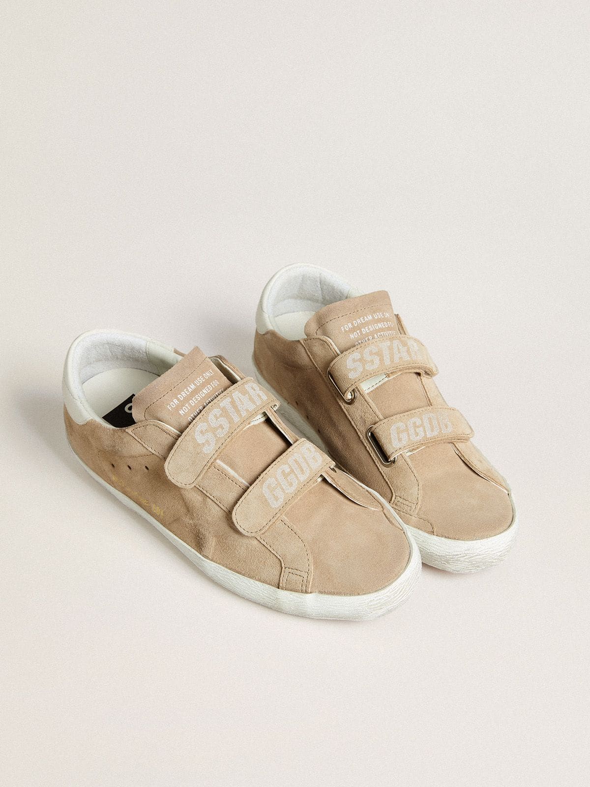 Women's Old School in beige suede with white leather heel tab