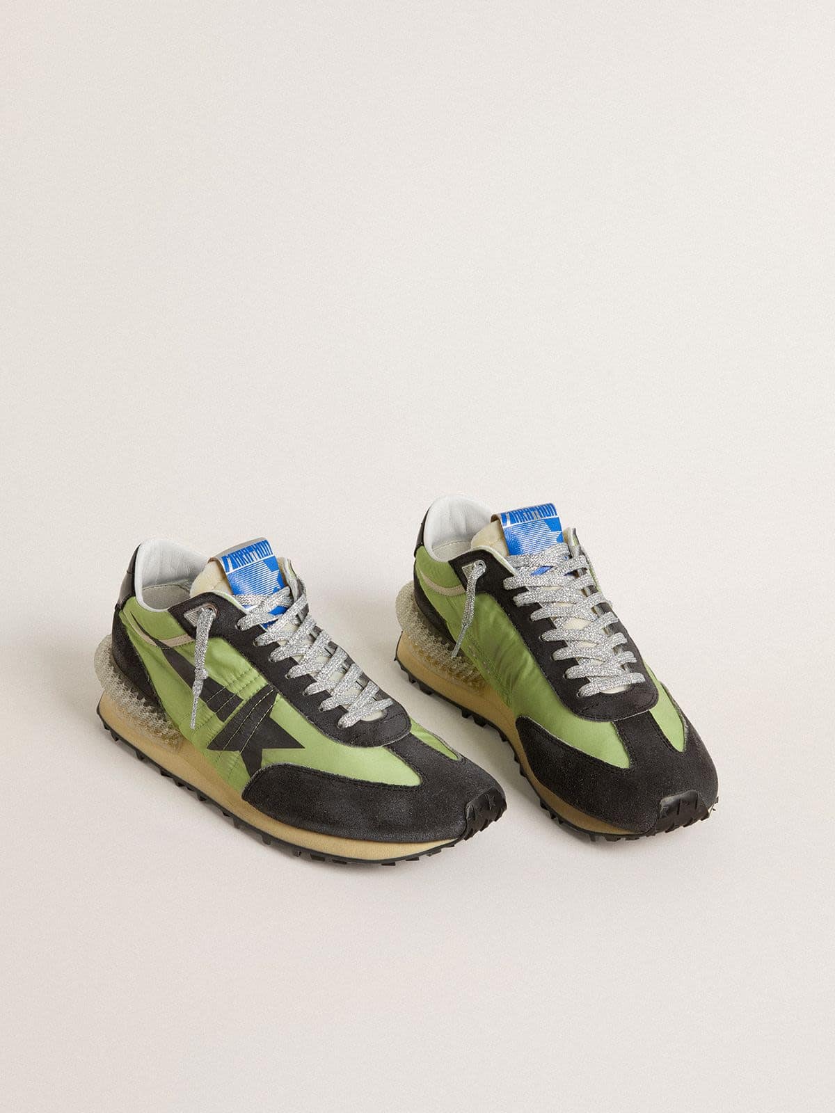 Women's Marathon with green nylon upper and black star