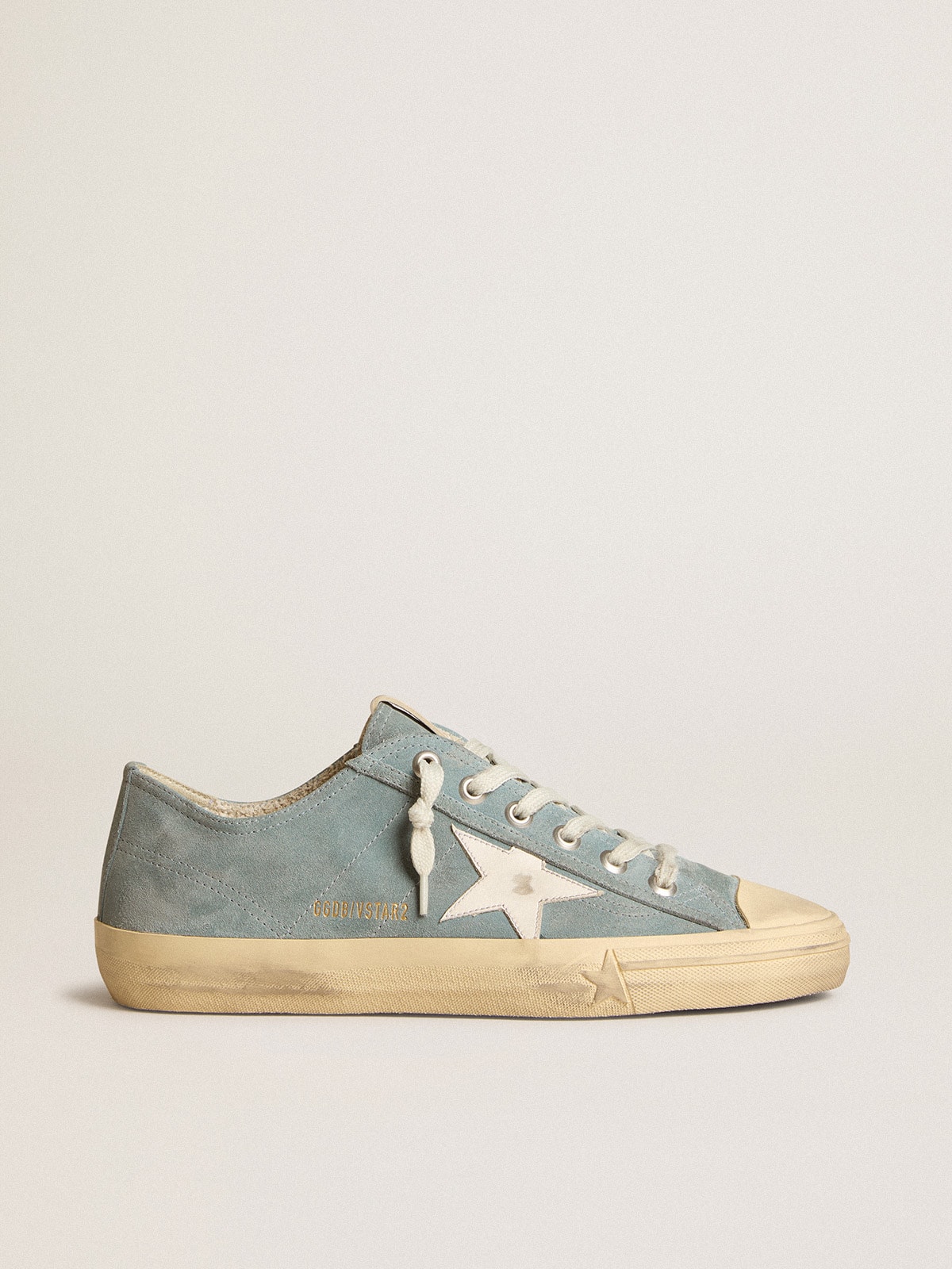 V-Star in silver-blue suede with white leather star