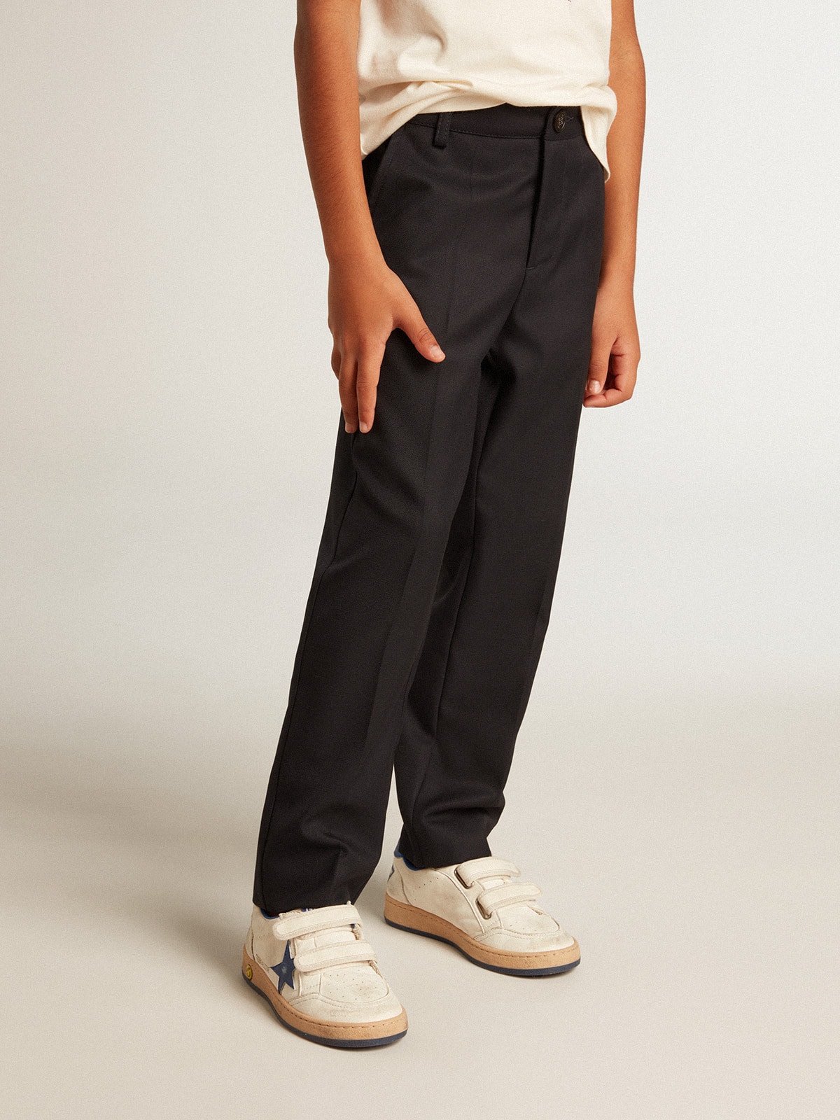 Boys' pants in dark blue wool
