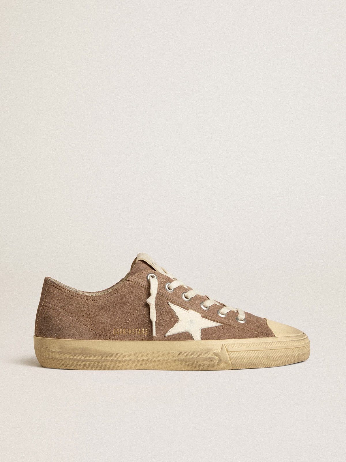 Men's V-Star in dove-gray suede with white nappa leather star