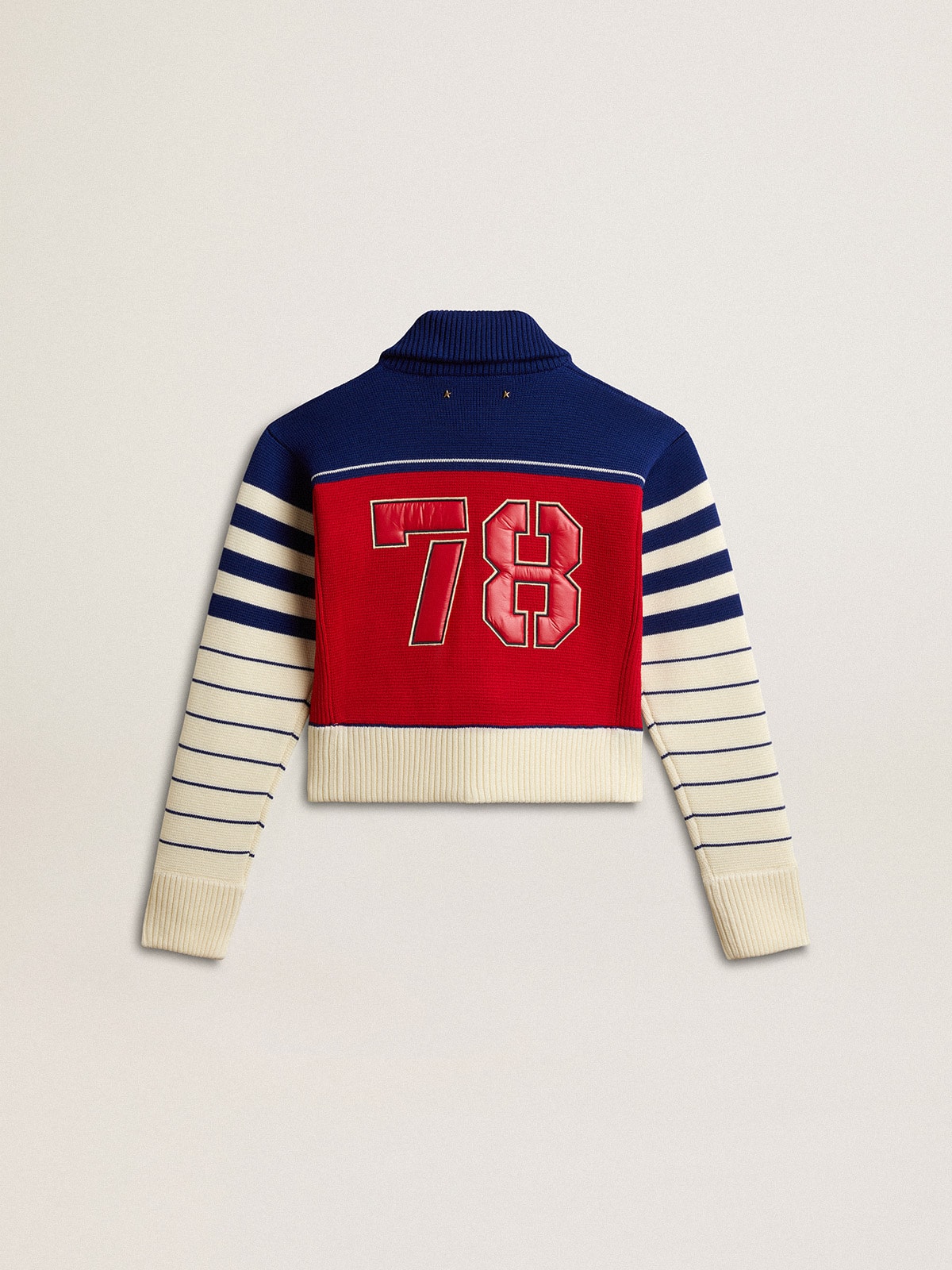 Women's multicolor striped wool cropped sweatshirt
