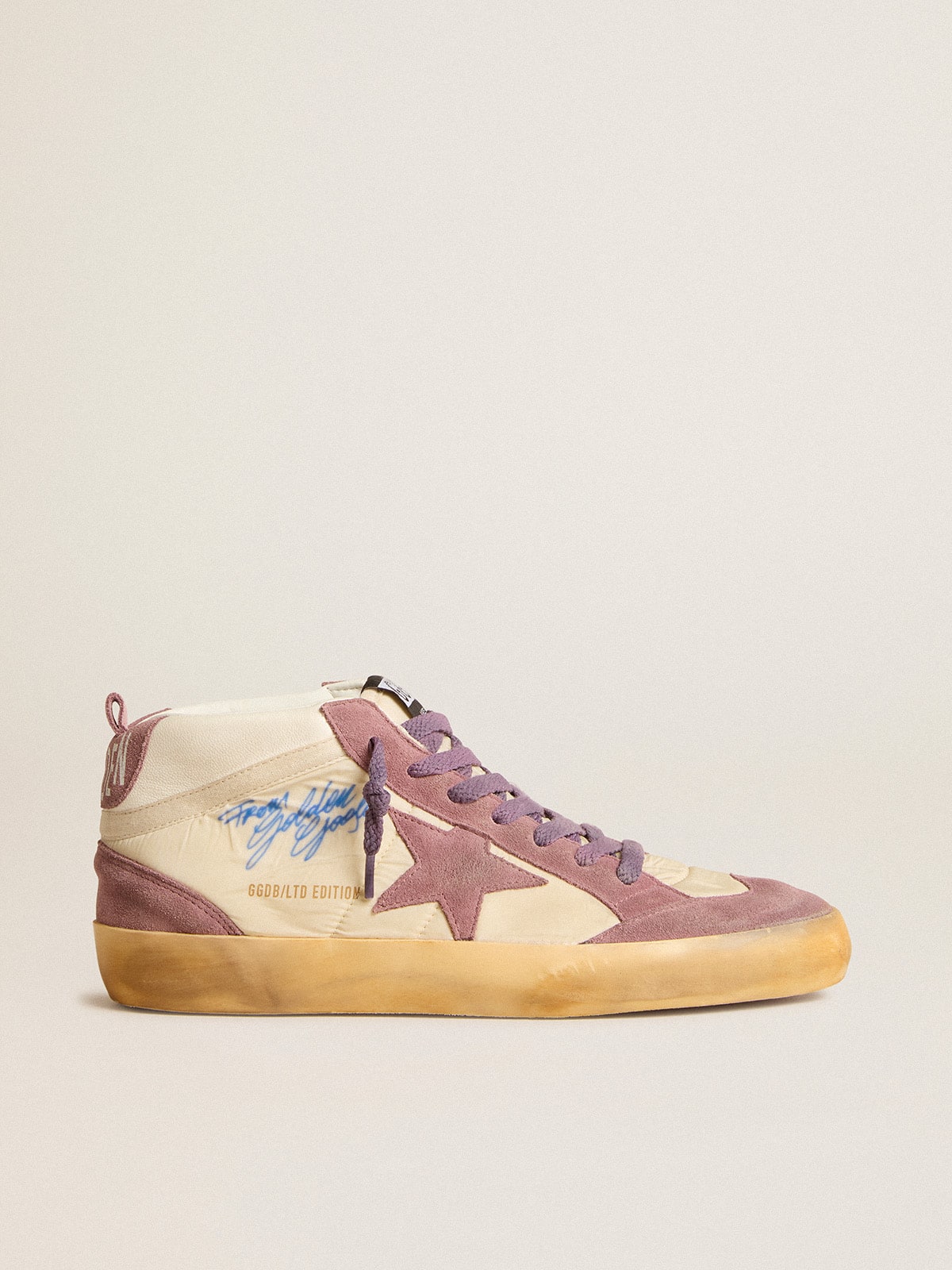 Women's Mid Star LAB in nylon and nappa with mauve suede star