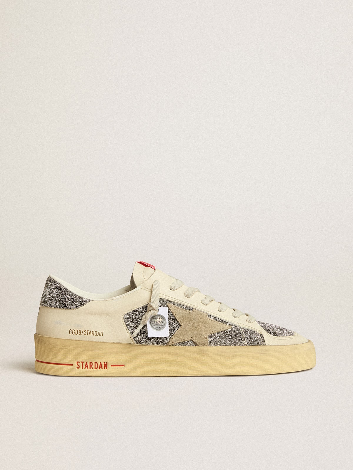 Men's Stardan in suede with sand star and Swarovski crystal inserts