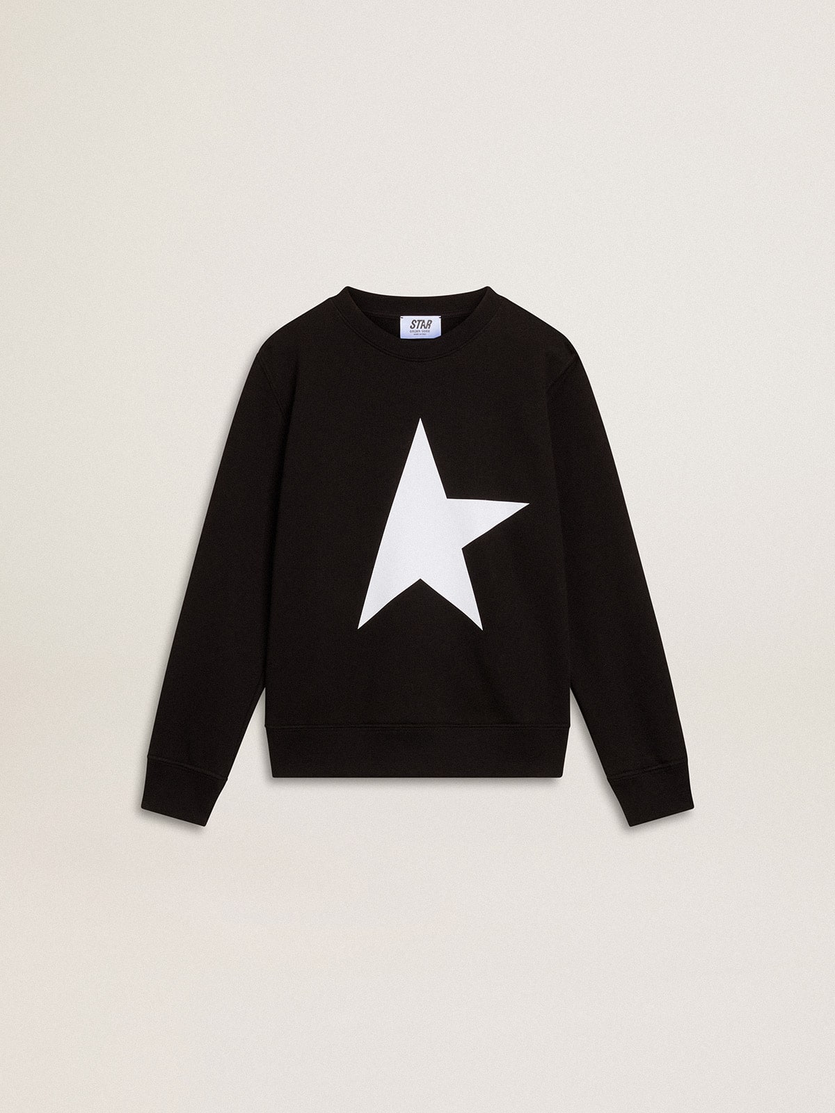 Boys' black sweatshirt with white maxi star on the front