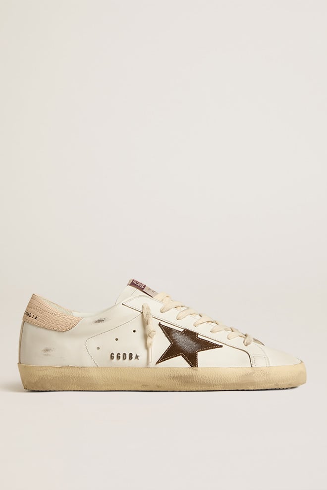 Men's Super-Star sneakers with brown suede star and pink heel tab