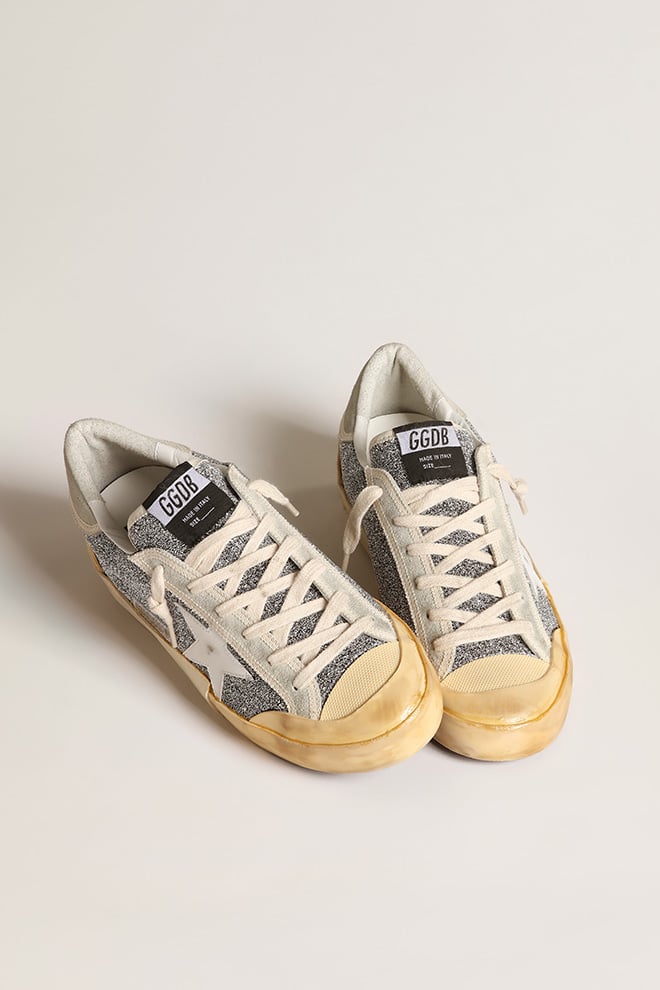 Women's Super-Star LAB with white star and Swarovski glitter upper