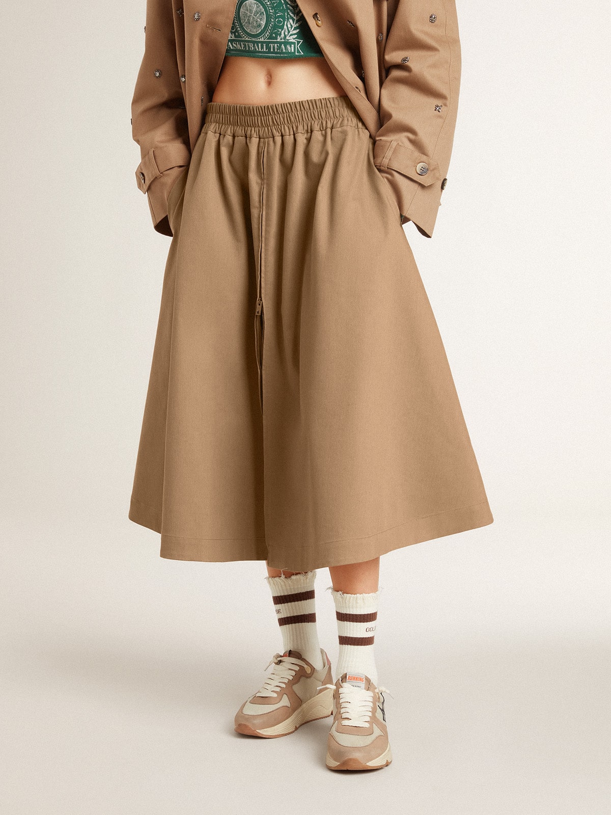 Women's beige circle skirt