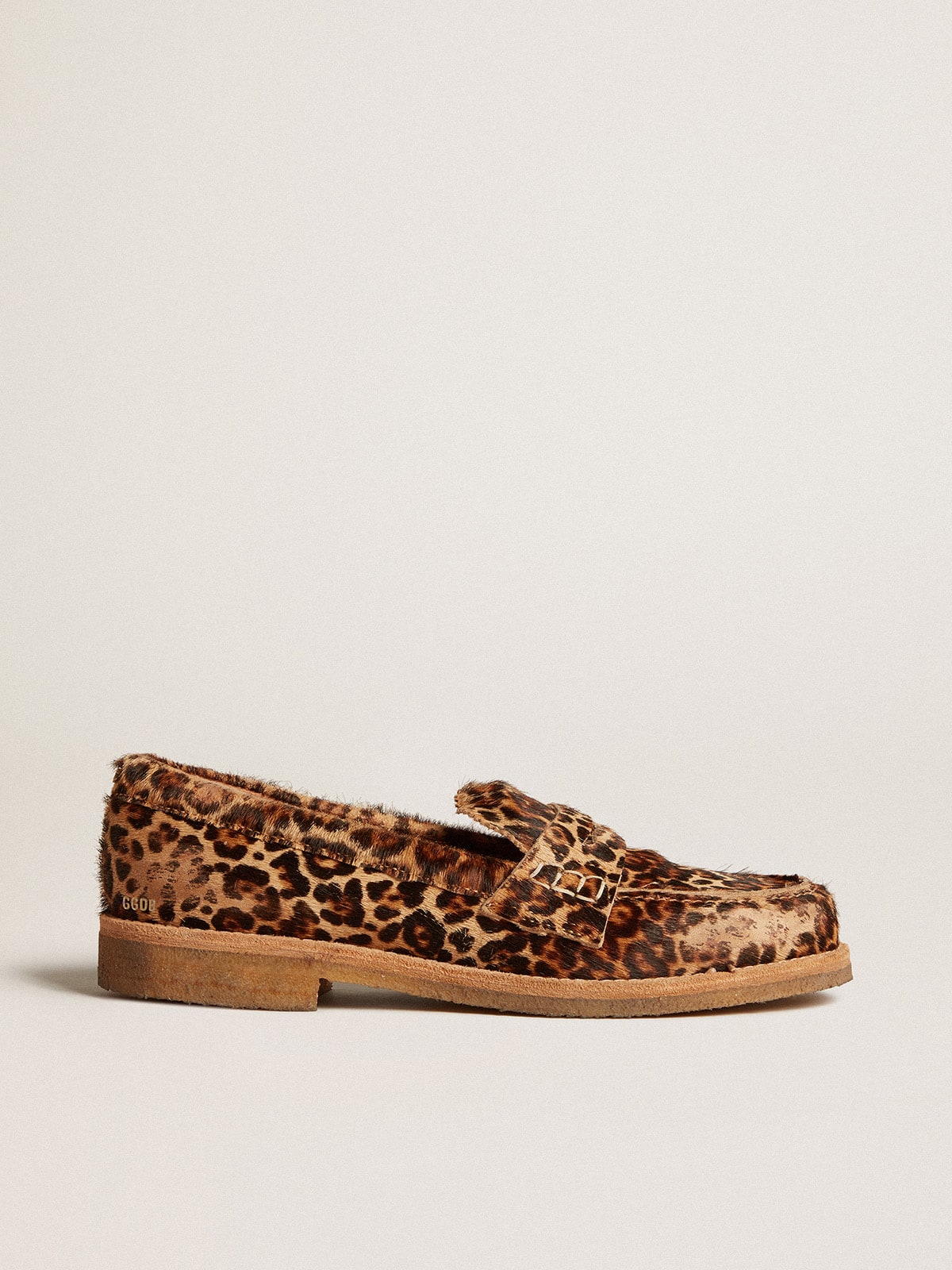 Women's Jerry loafer in leopard-print pony skin