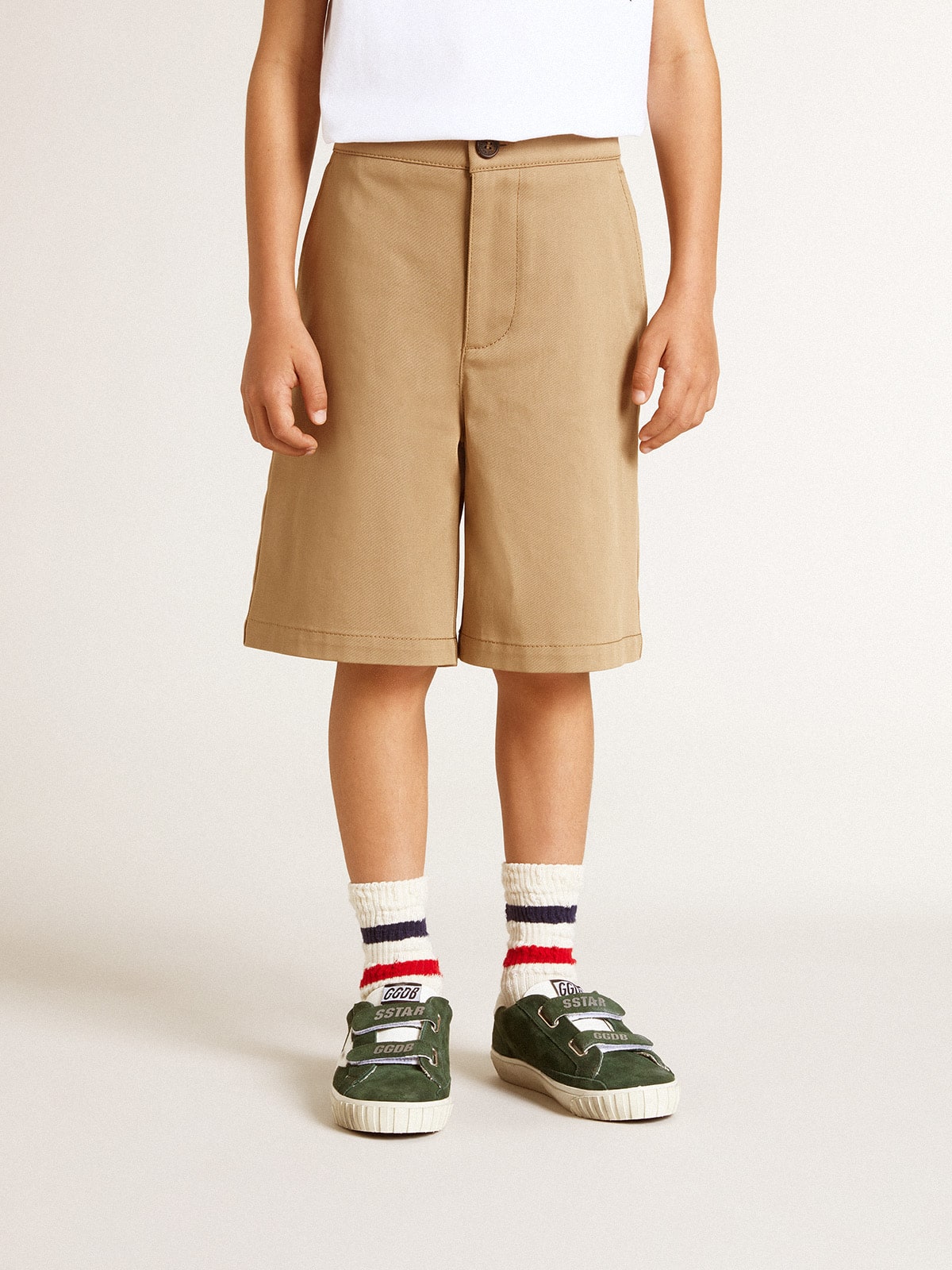Boys' shorts in beige cotton