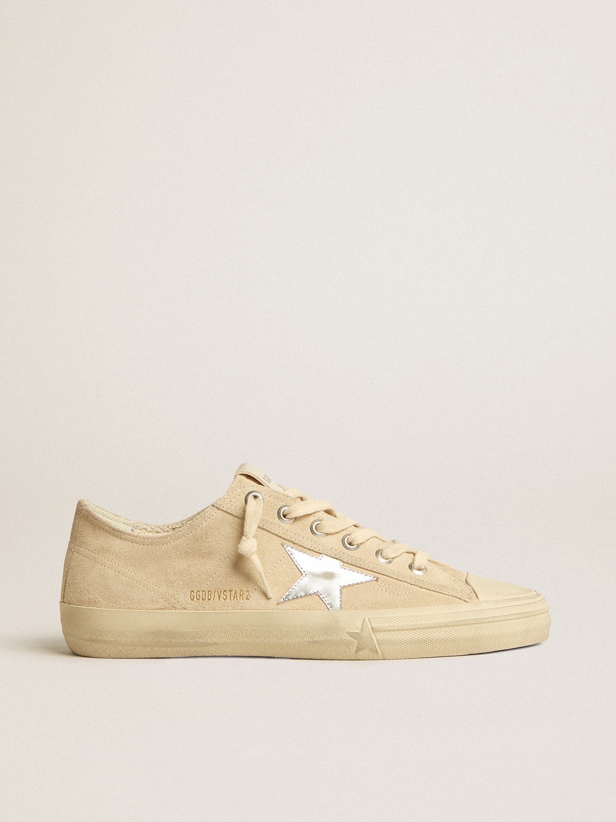 Men's V-Star in pearl suede with silver metallic leather star