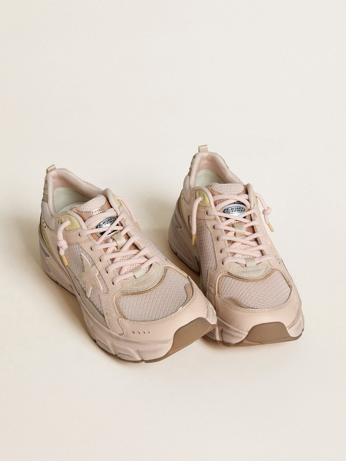 Men's Lightstar with pink leather and mesh upper and pink star