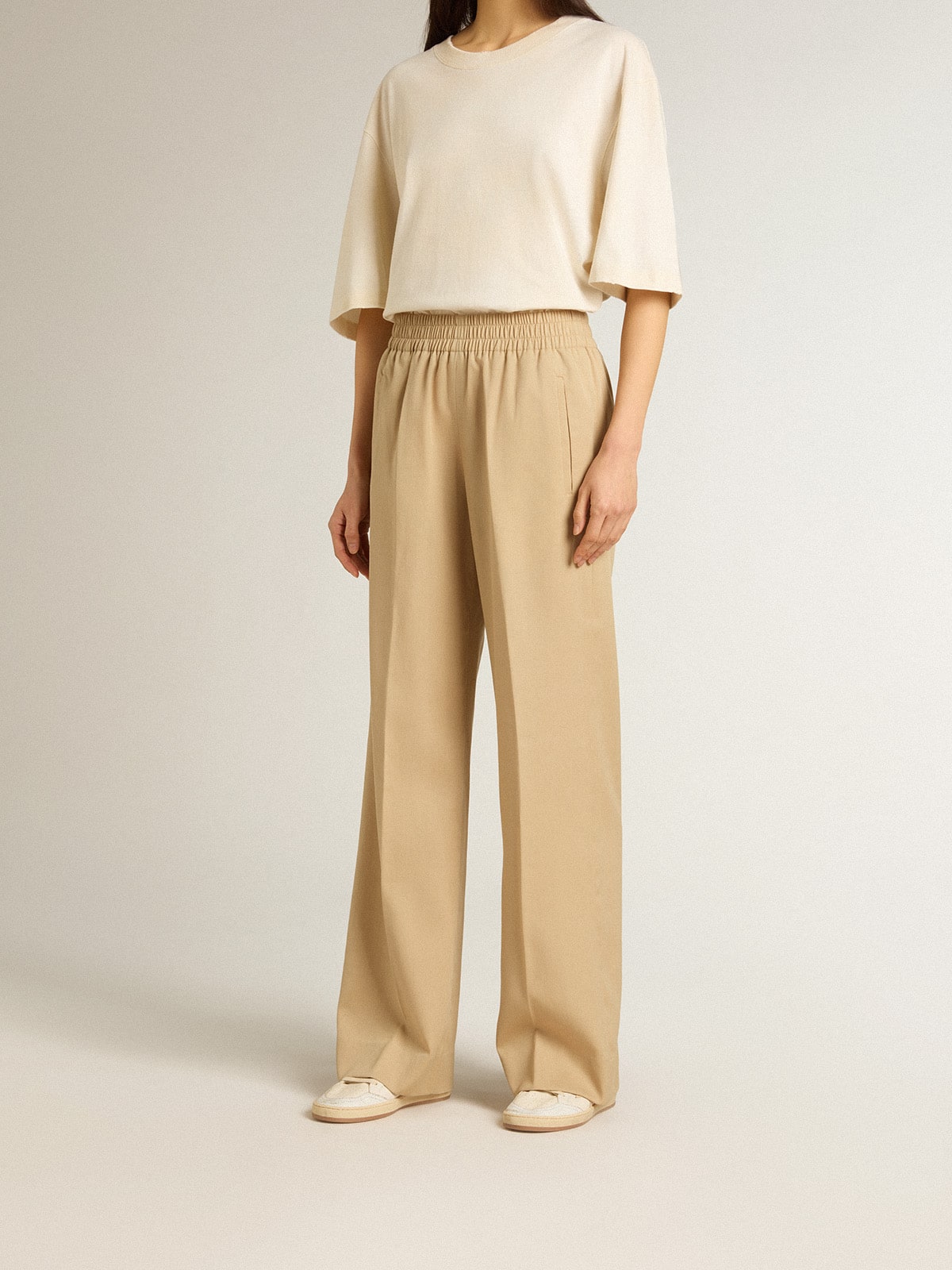 Women's sand-colored joggers