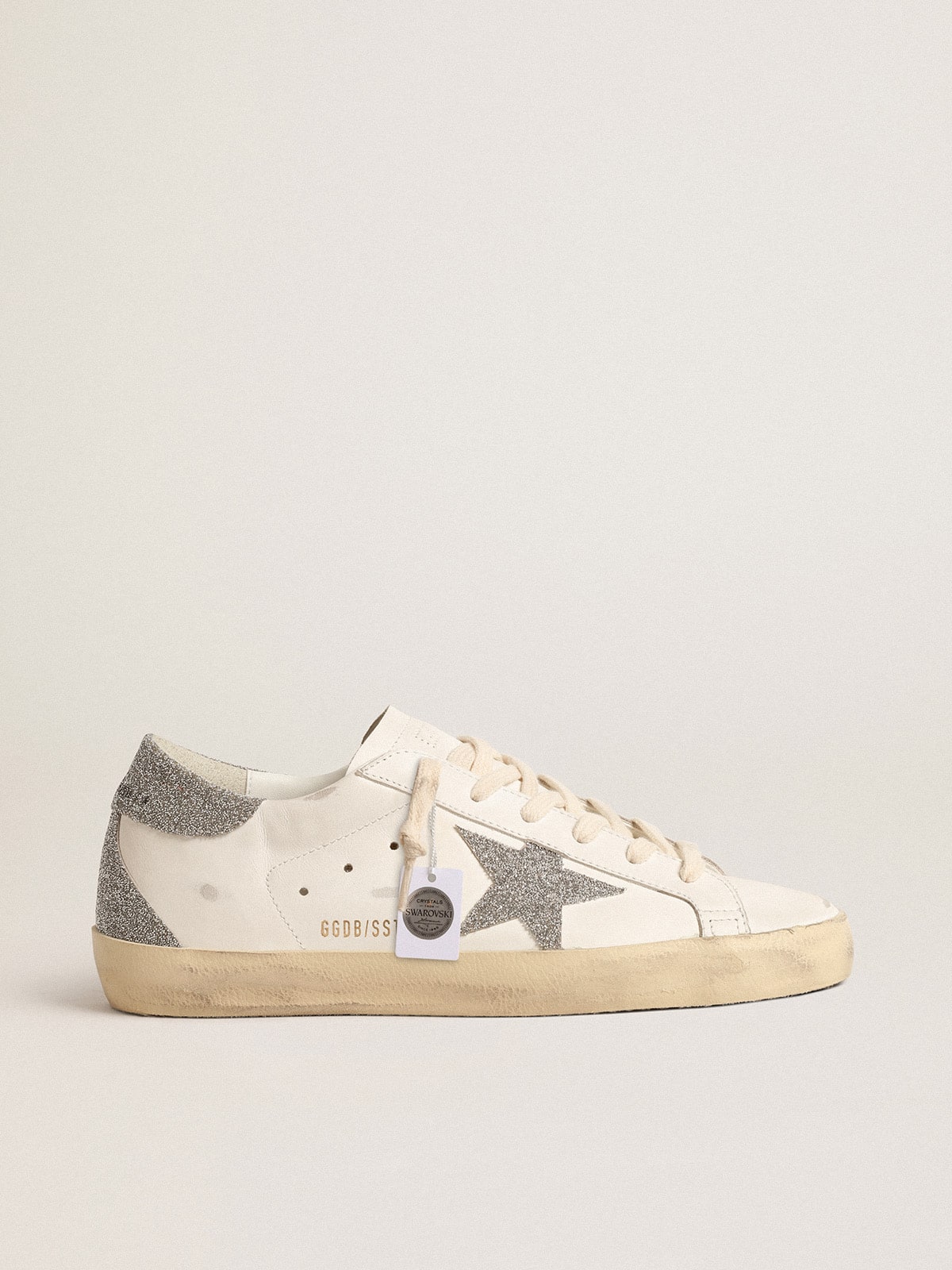 Women's Super-Star with silver Swarovski crystal star and heel tab
