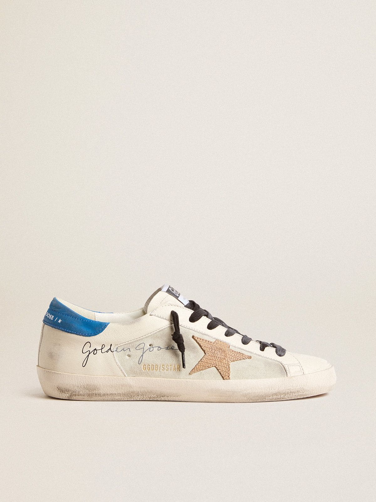 Men's Super-Star with suede inserts and lizard-print leather star