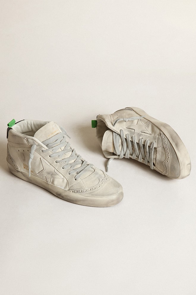 Women's Mid-Star with white leather star and gray suede inserts