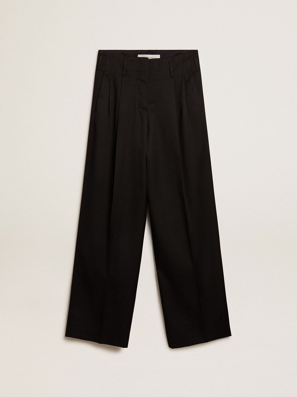 Women's black wool gabardine pants