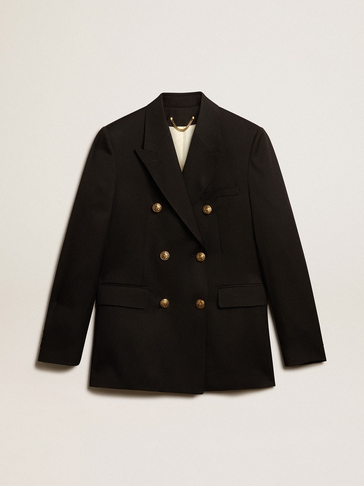 Women's black double-breasted blazer