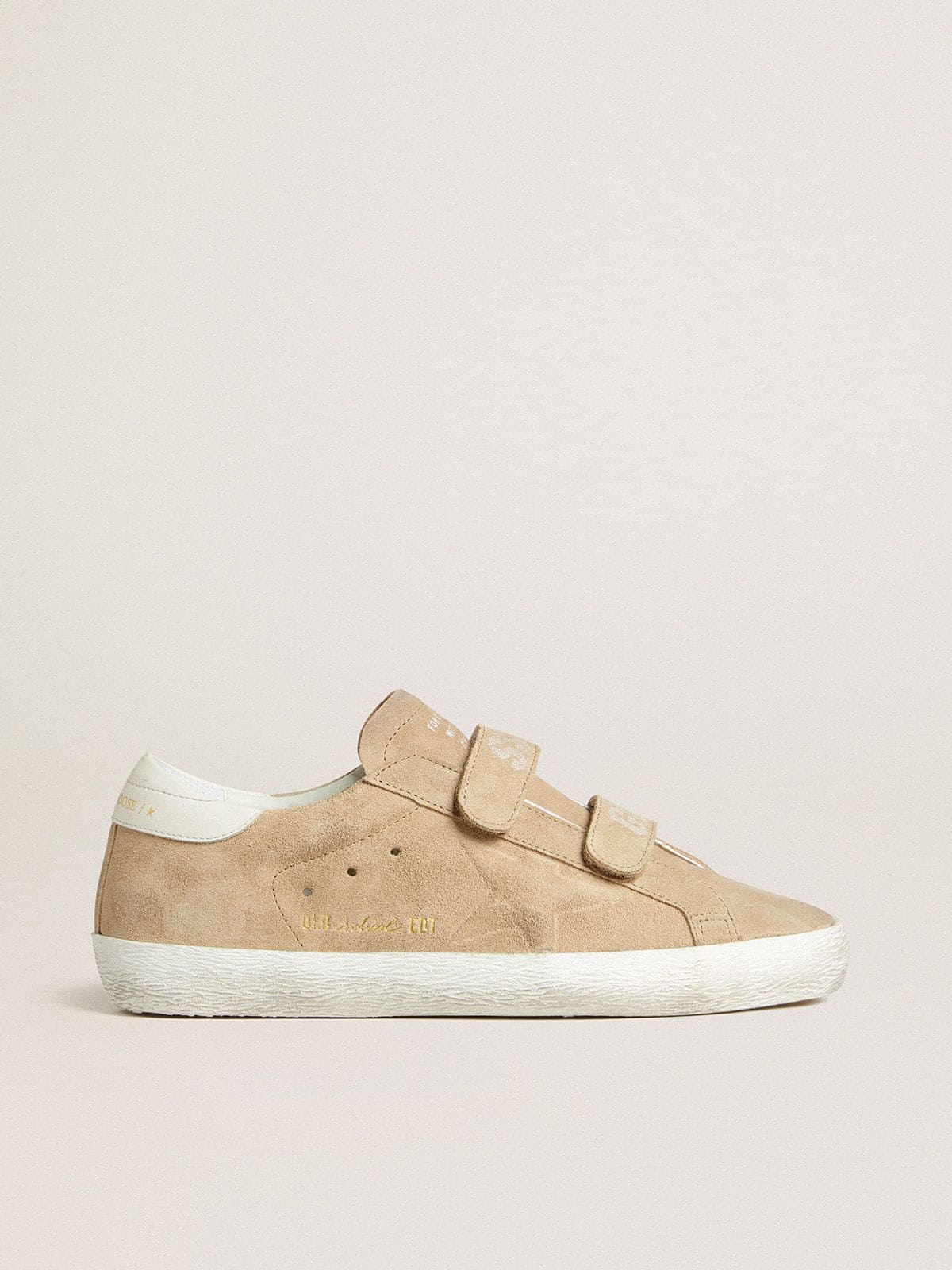 Women's Old School in beige suede with white leather heel tab