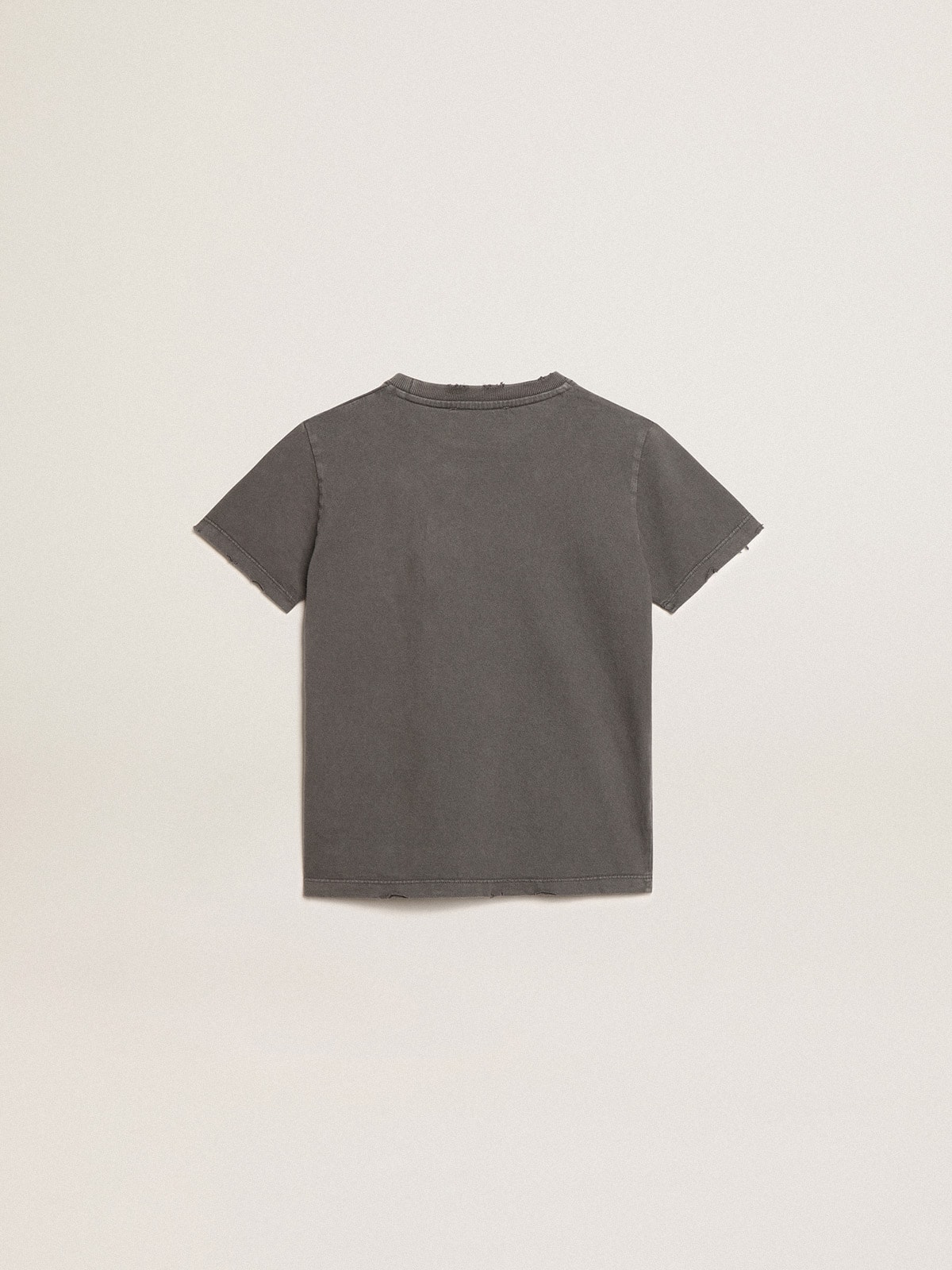 Boys' T-shirt in gray with distressed treatment