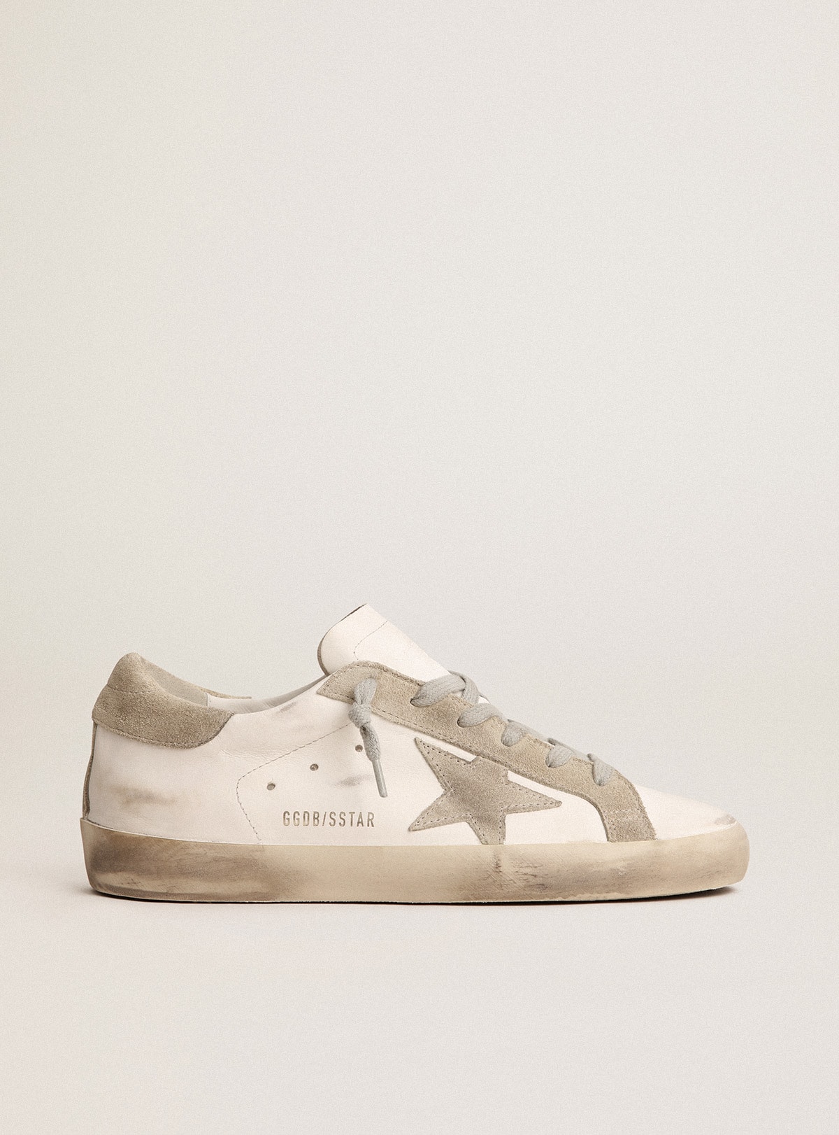 Women's Super-Star with gray suede star and heel tab