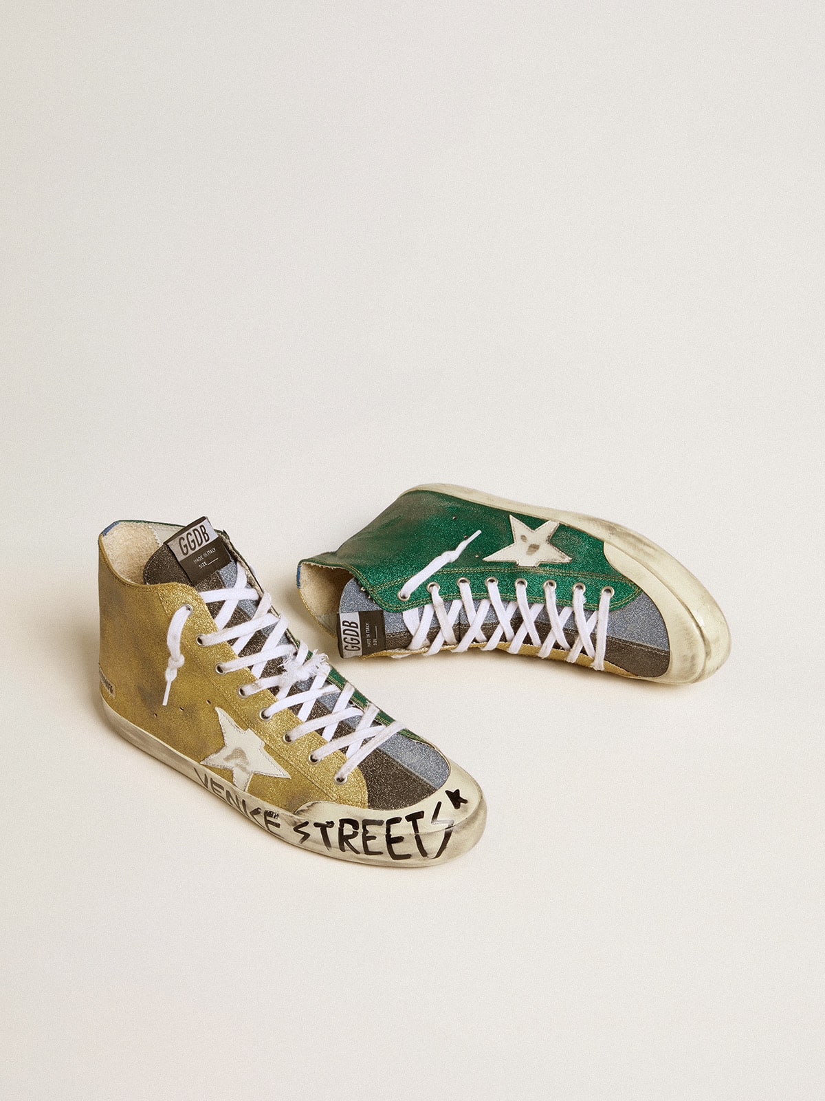 Men's Francy LAB in golden glitter with white leather star