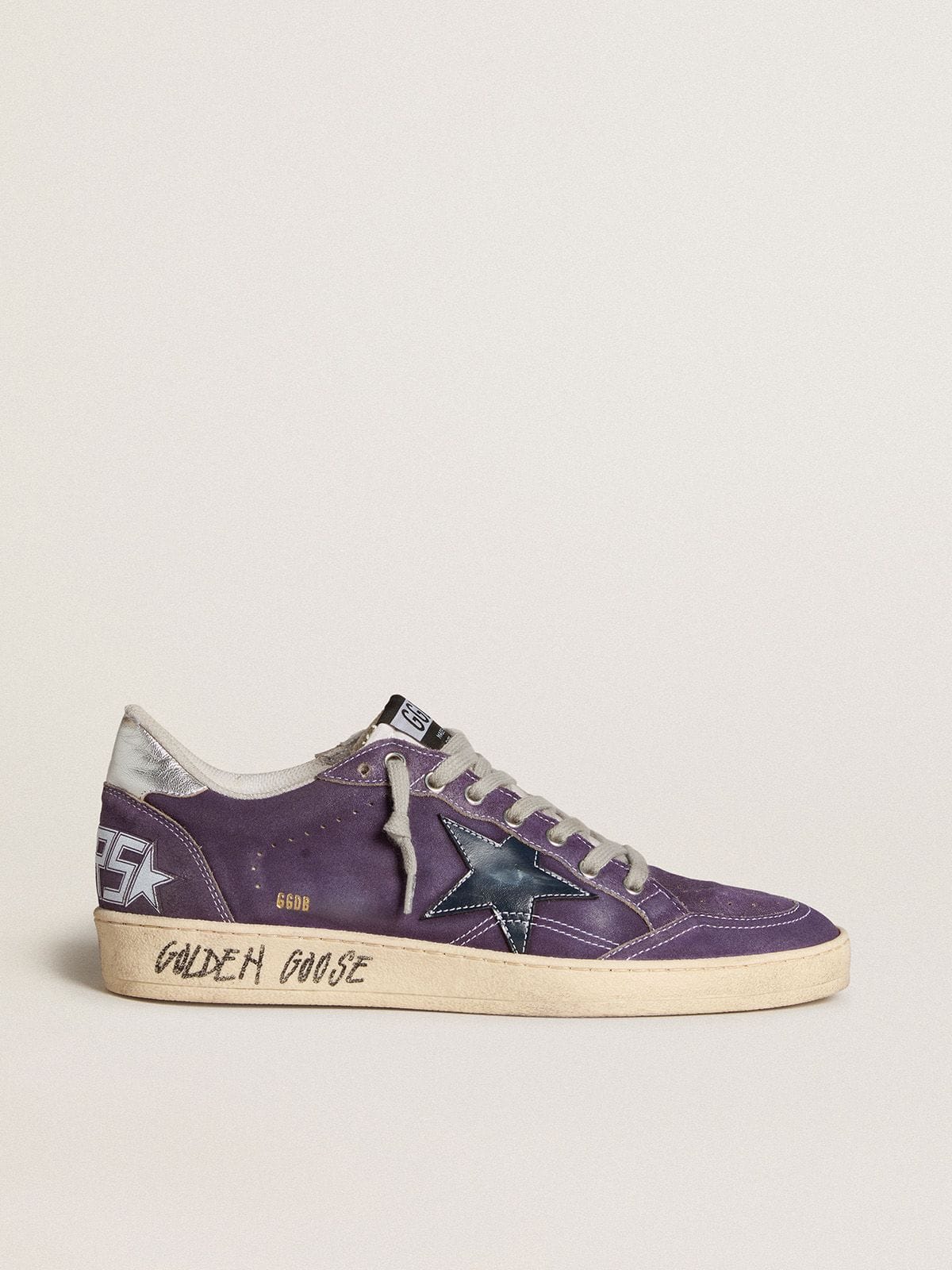 Ball Star in purple suede with leather star and metallic heel tab