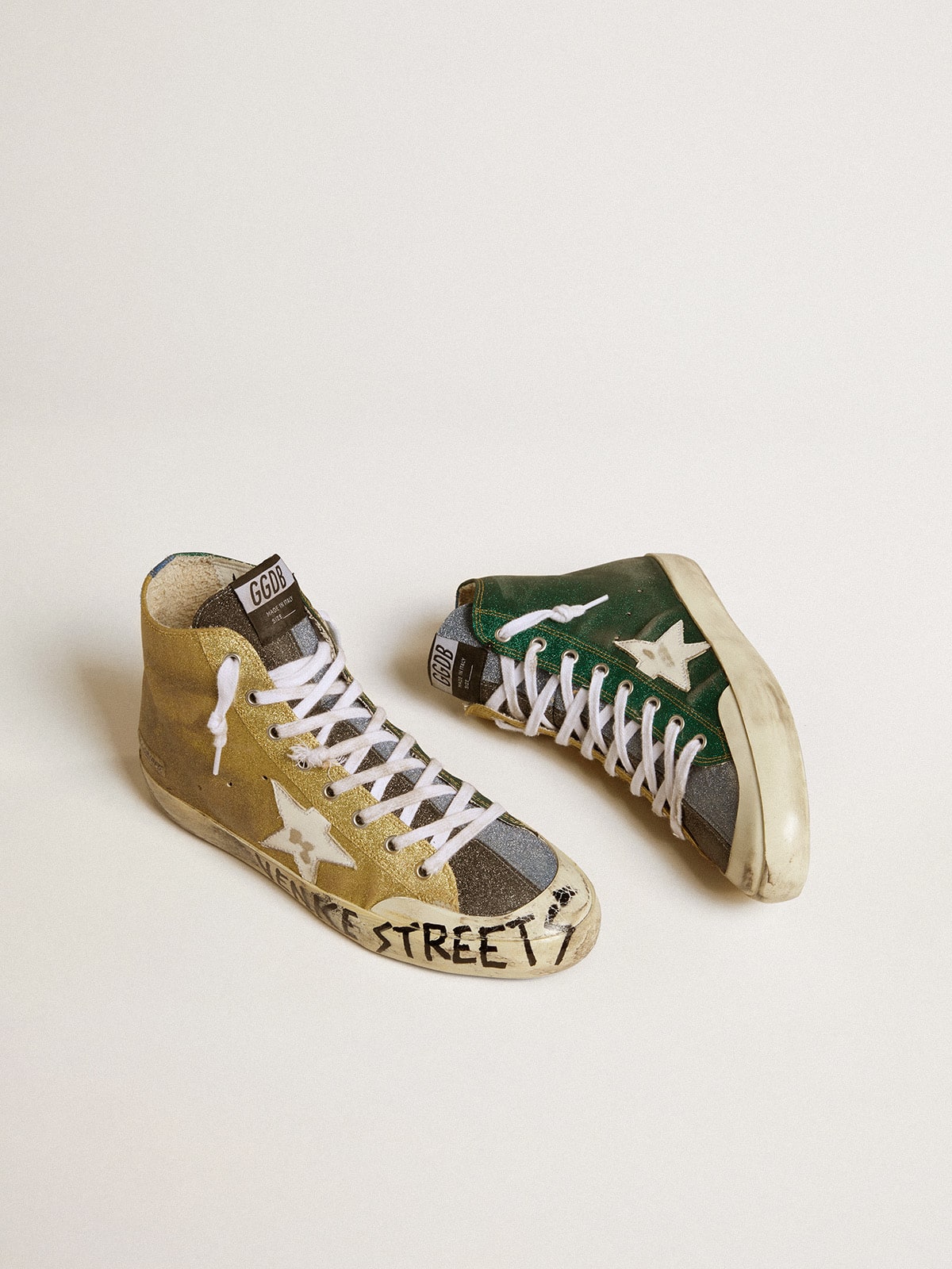 Women's Francy LAB in golden glitter with white leather star