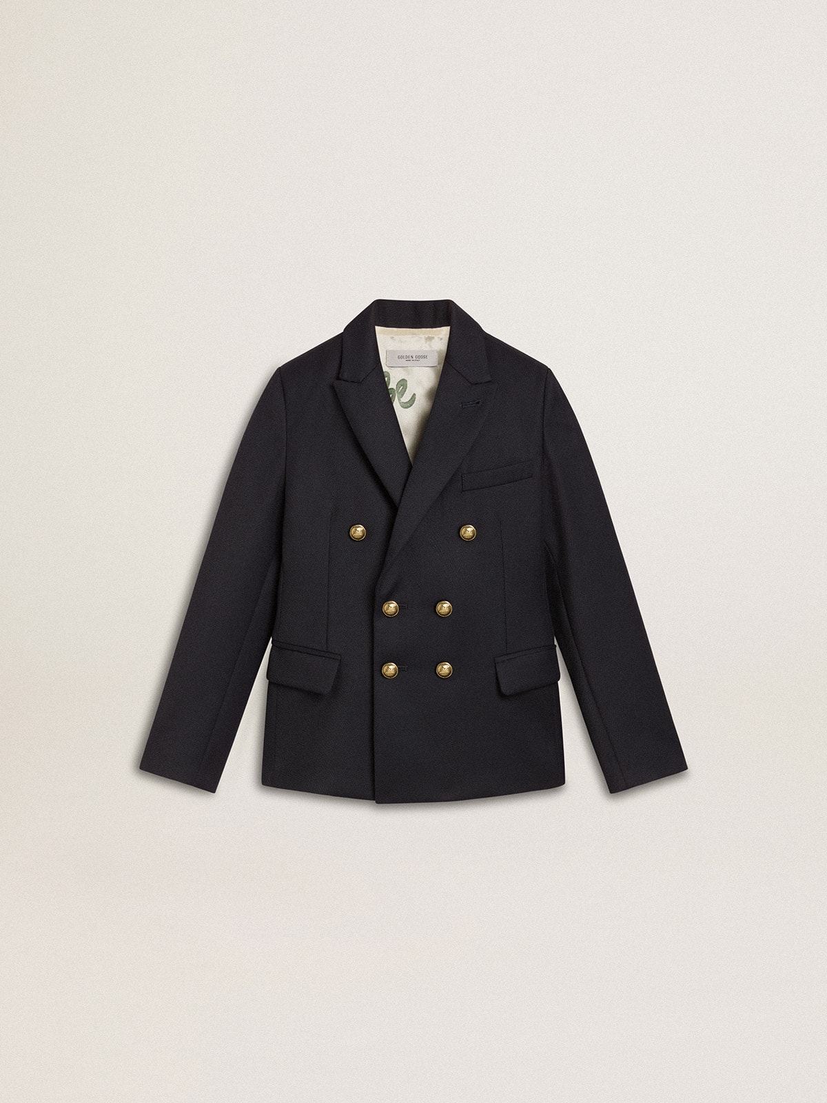 Boys' dark blue double-breasted blazer