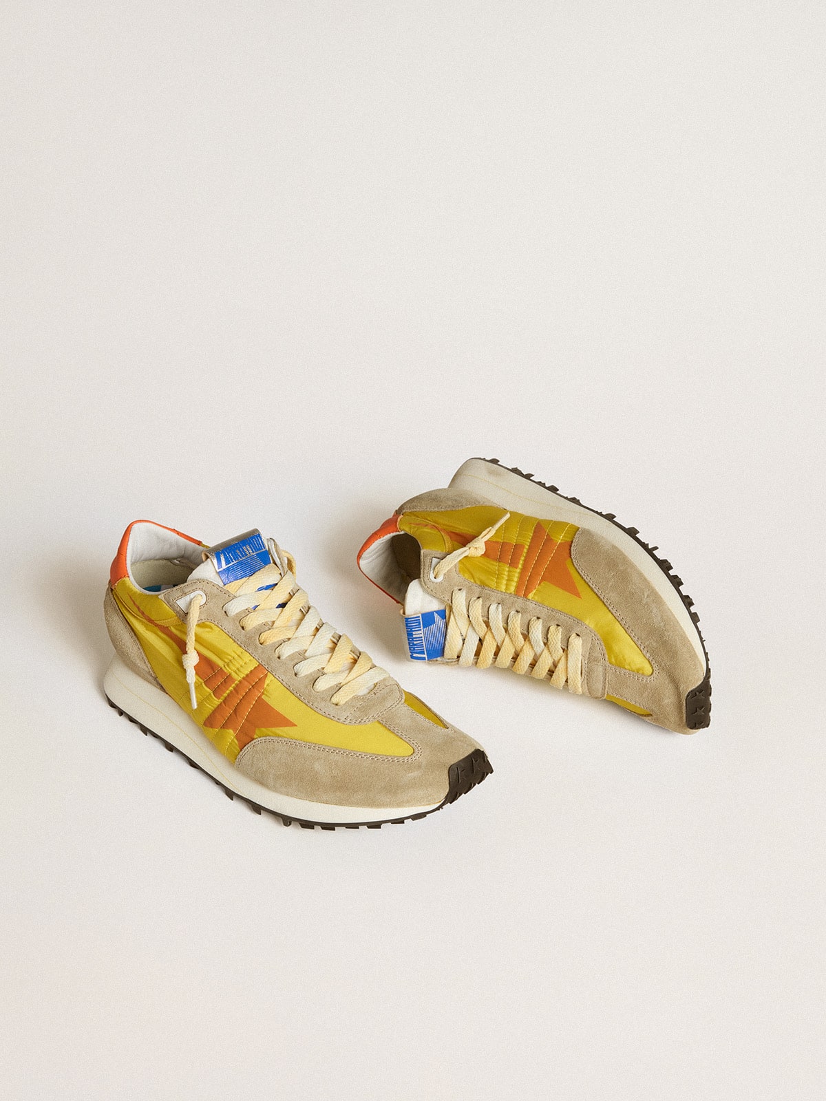 Men's Marathon with yellow nylon upper and orange star